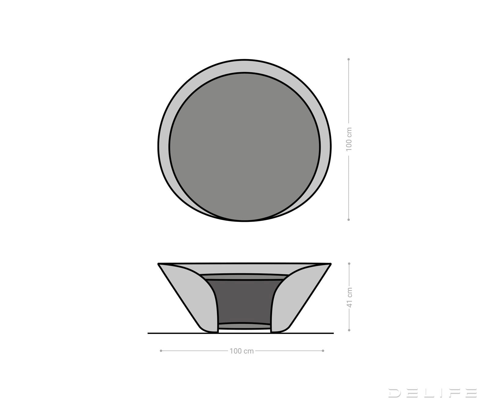 Klub stolić Skafi 100x40cm, Materijal: Keramika Minas Melange