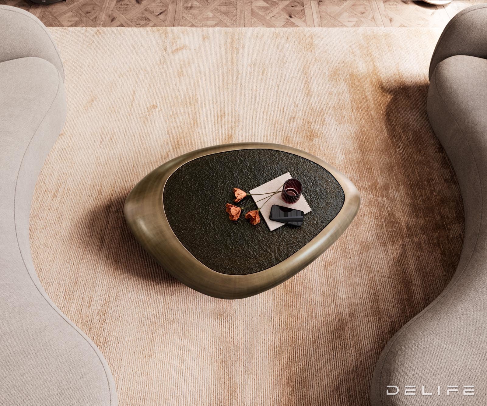 Klub stolić Sagana 120x80cm, Materijal: Reljefno staklo