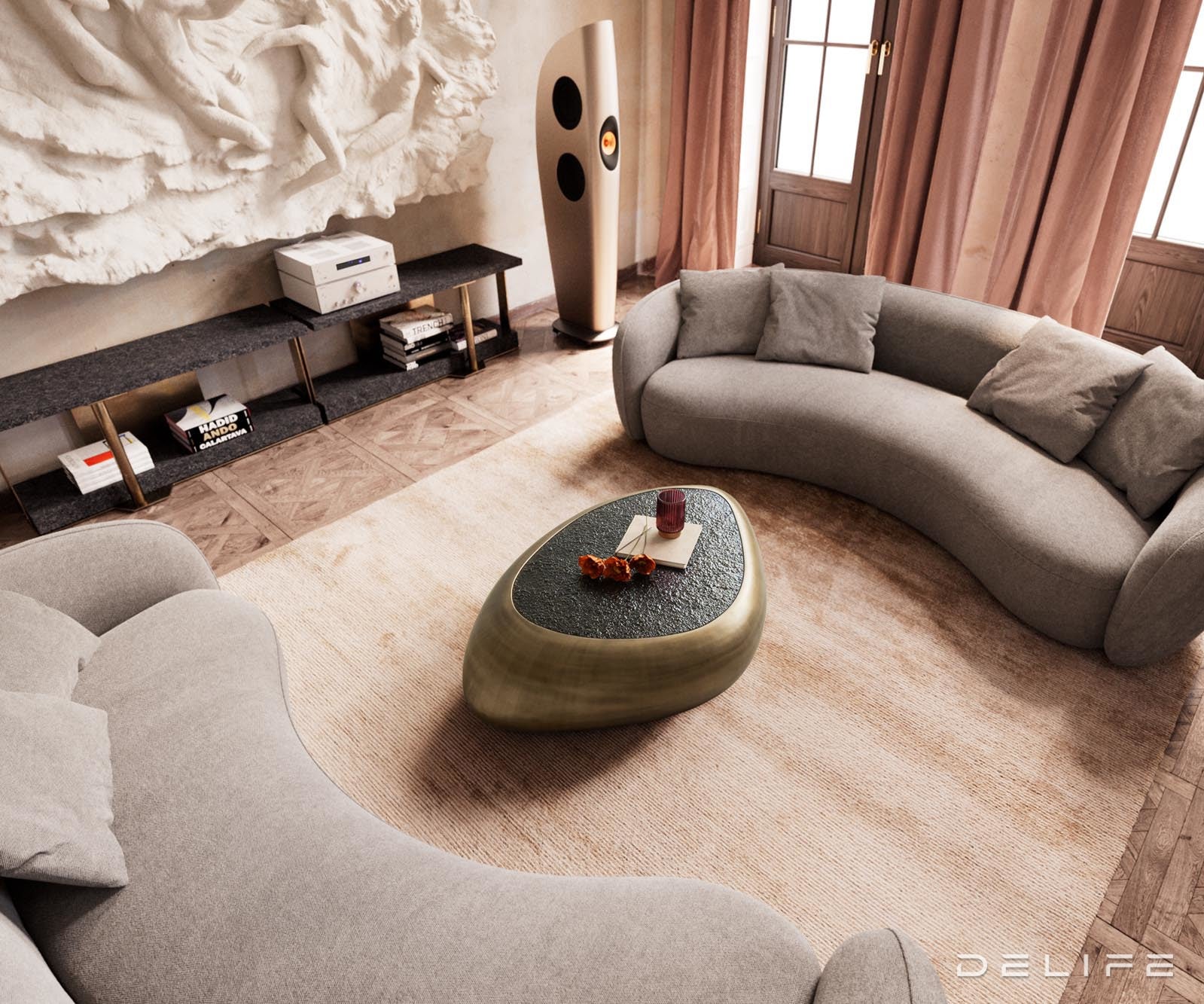 Klub stolić Sagana 120x80cm, Materijal: Reljefno staklo