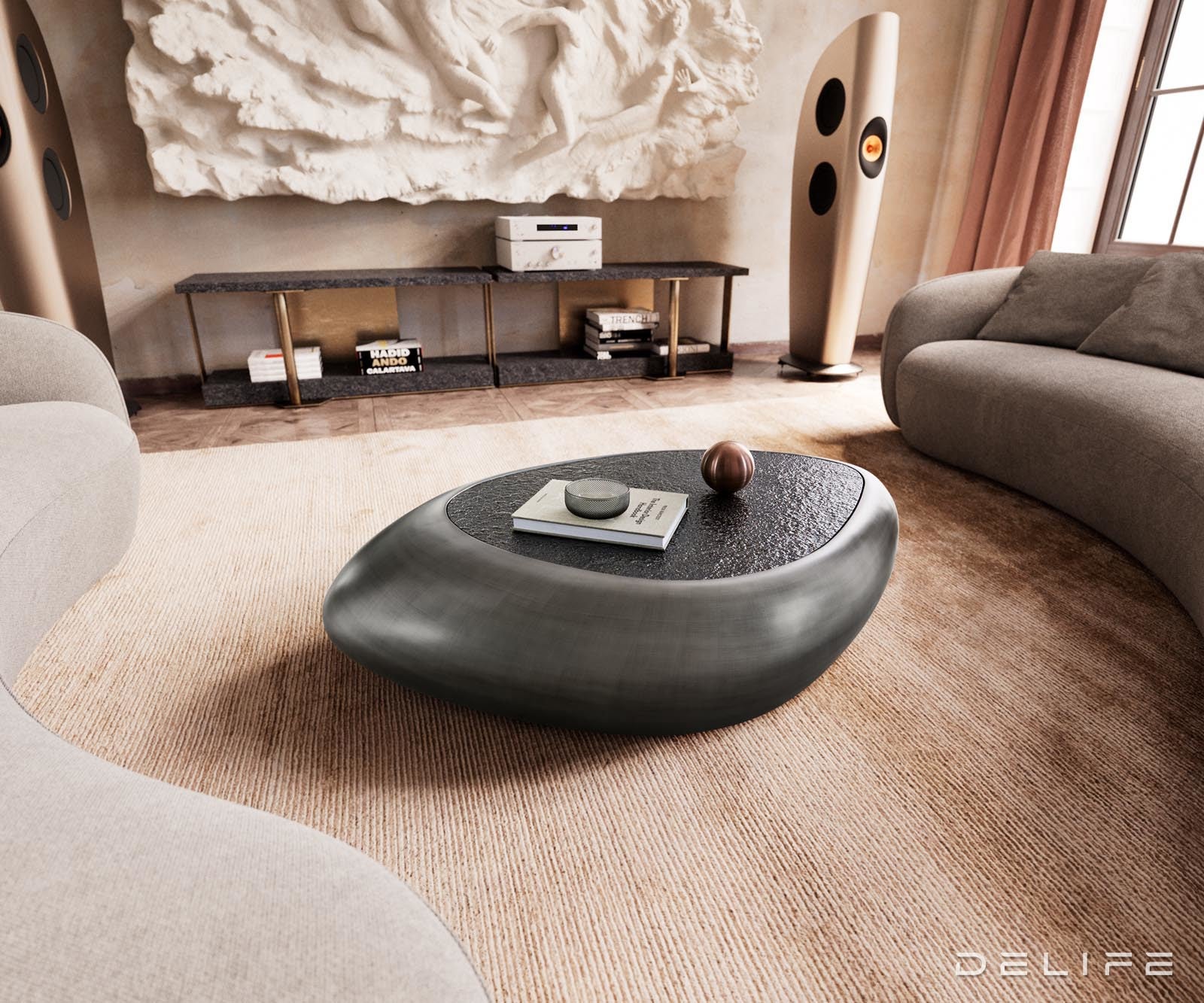 Klub stolić Sagana 120x80cm, Materijal: Reljefno staklo