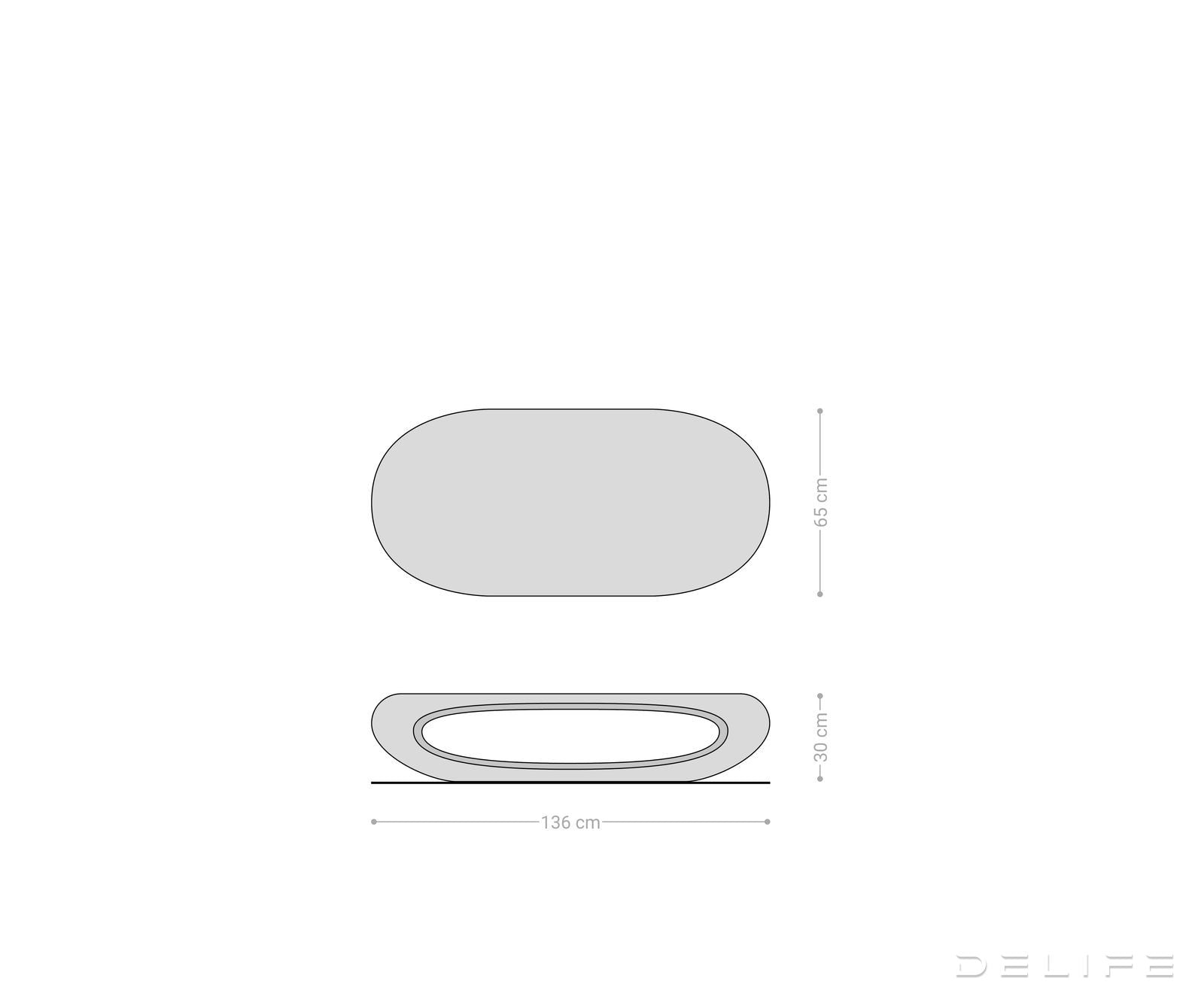 Klub stolić Sinor 136x65cm, Materijal: Kompozit