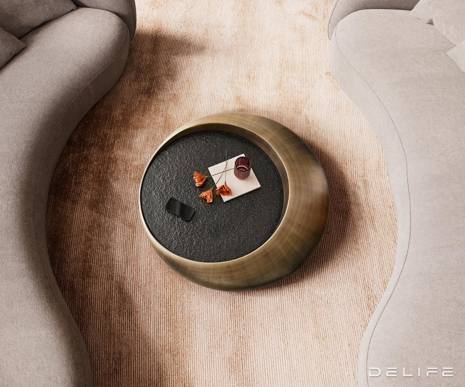 Klub stolić Blaise 100x100cm, Materijal: Reljefno staklo