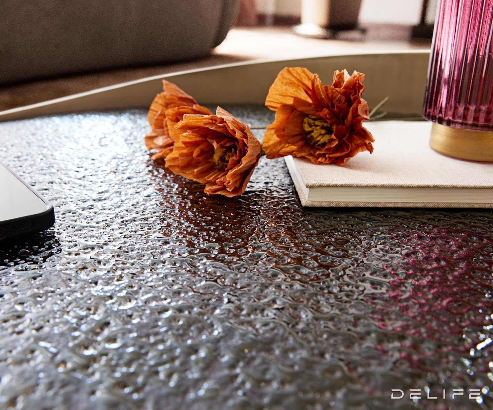 Klub stolić Blaise 100x100cm, Materijal: Reljefno staklo