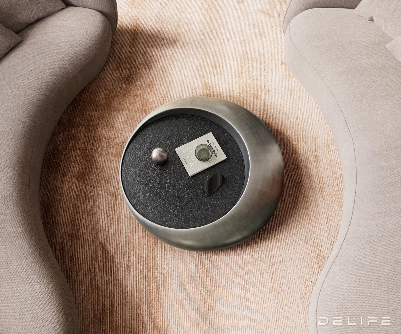 Klub stolić Blaise 100x100cm, Materijal: Reljefno staklo