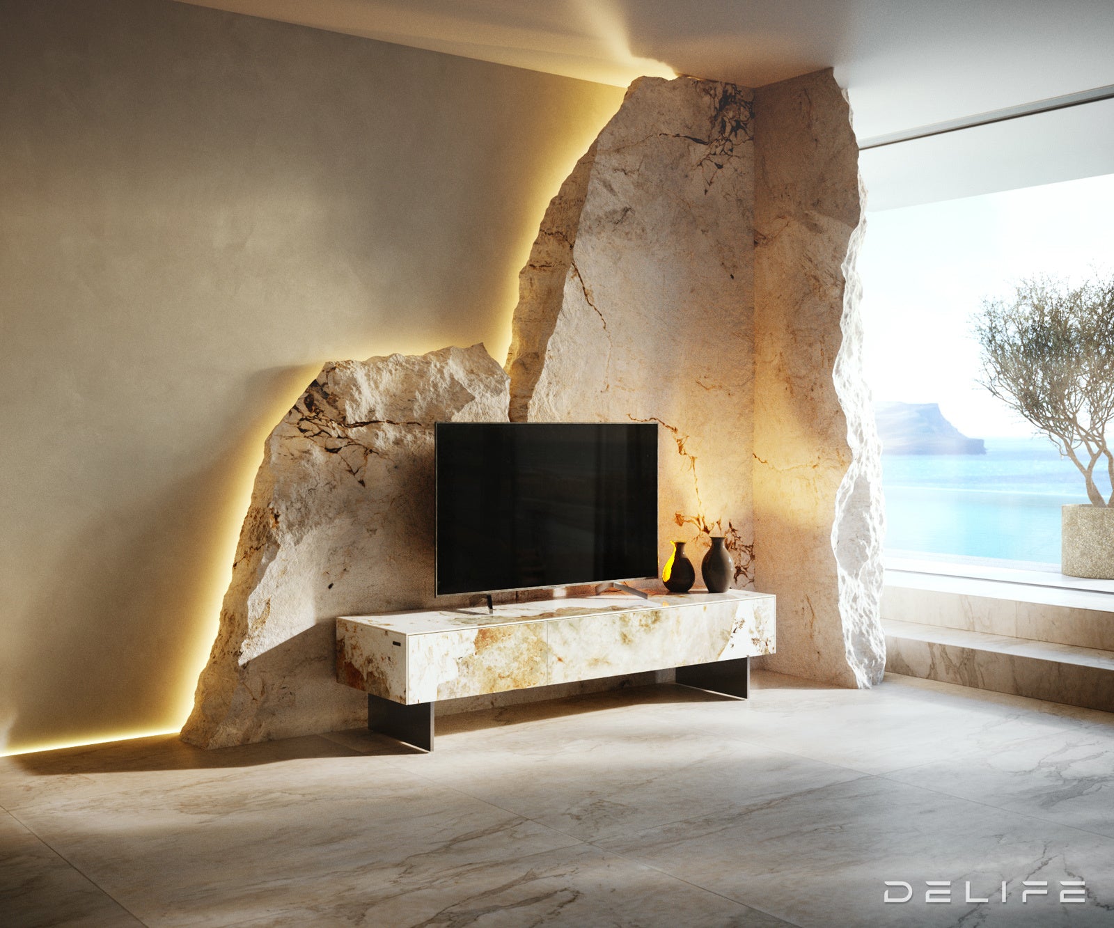 Tv komoda Cuor150x35cm, Materijal: Keramika Minas Melange