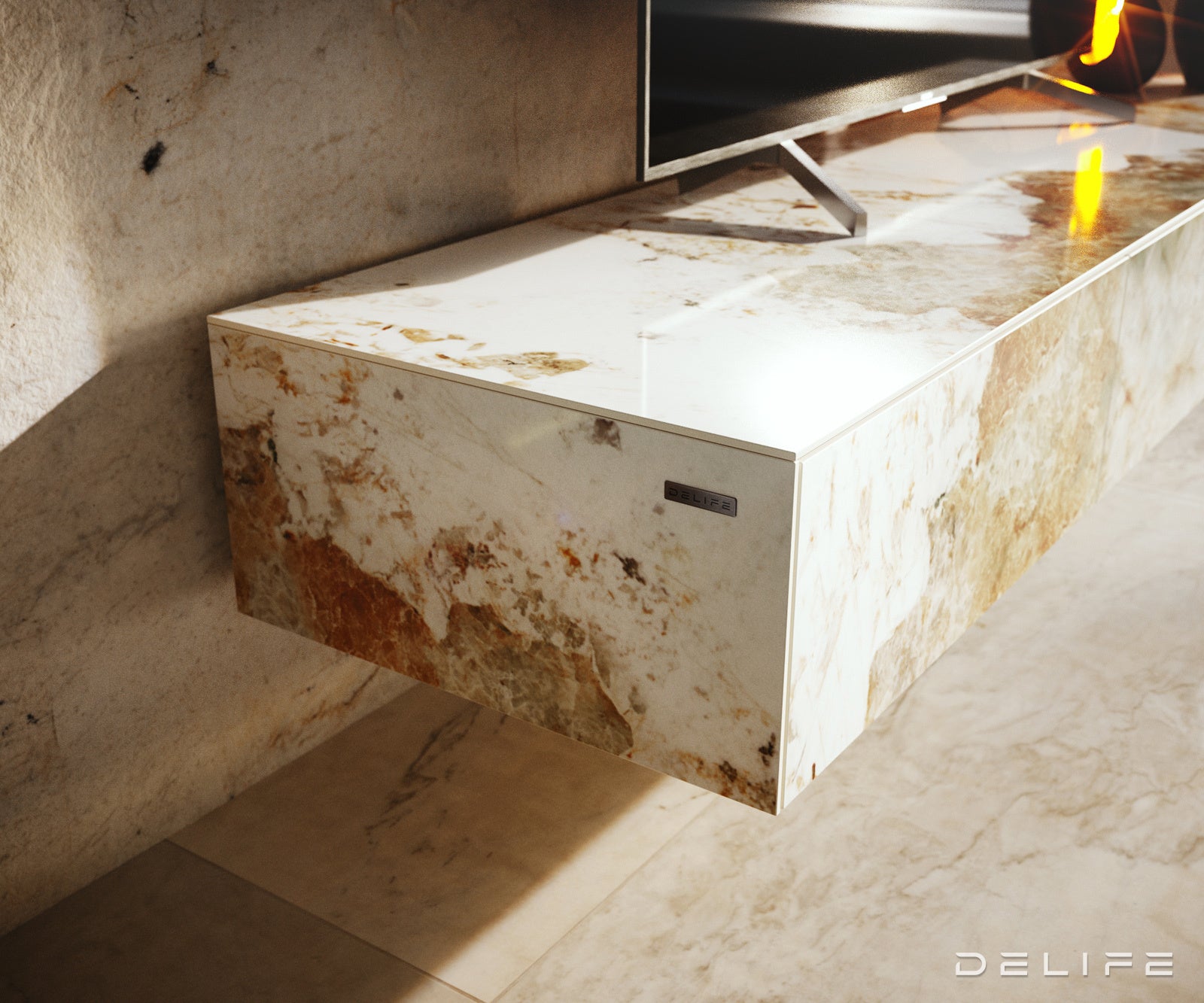 Tv komoda Cuor150x35cm, Materijal: Keramika Minas Melange