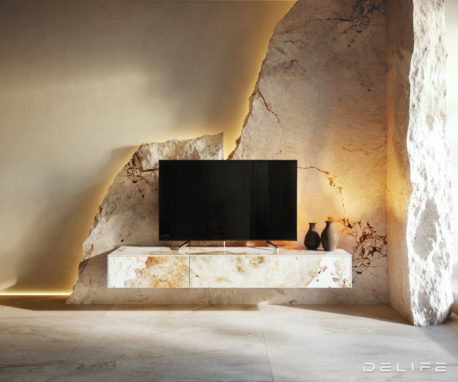 Tv komoda Cuor150x35cm, Materijal: Keramika Minas Melange