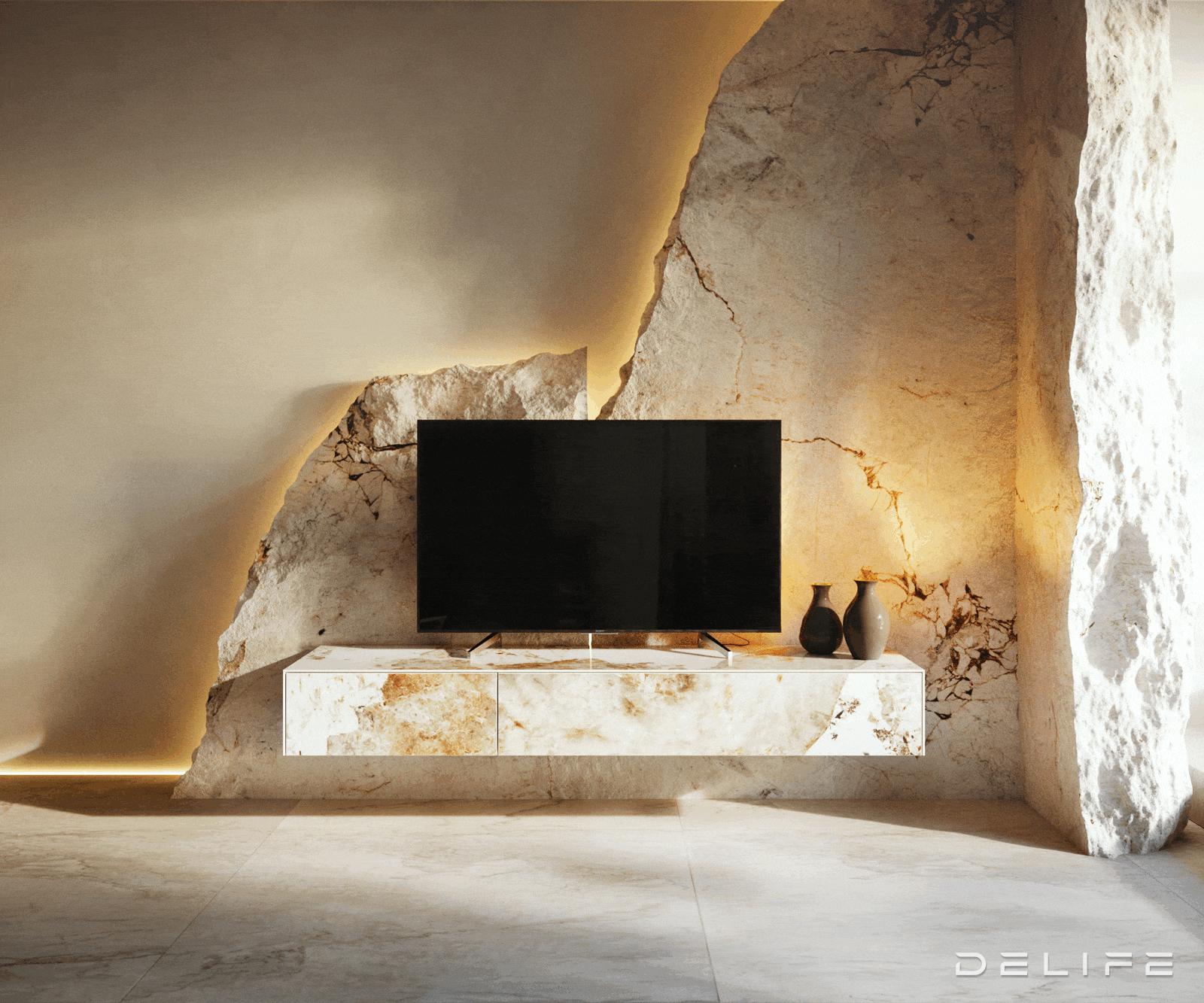 Tv komoda Cuor150x35cm, Materijal: Keramika Minas Melange