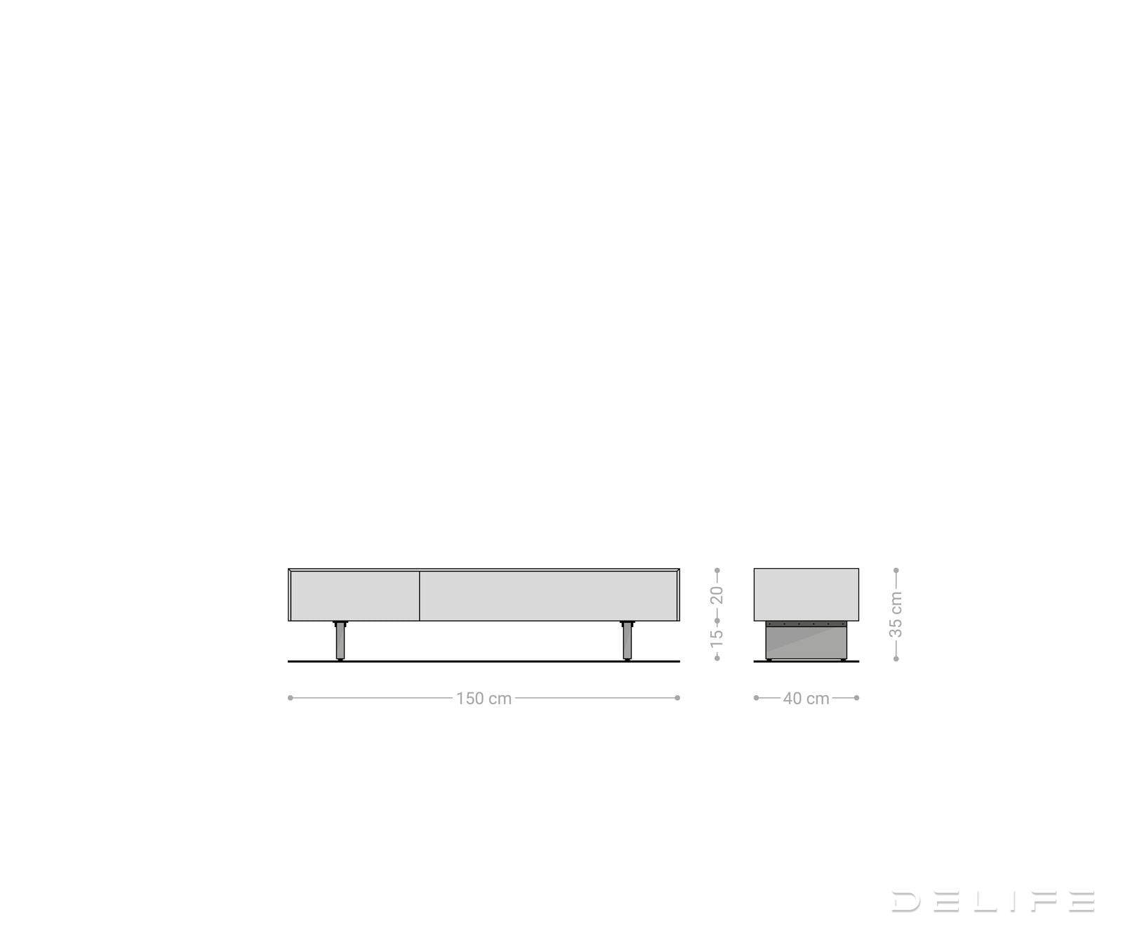Tv komoda Cuor 150x40cm, Materijal: Emperador Extra Lucidato