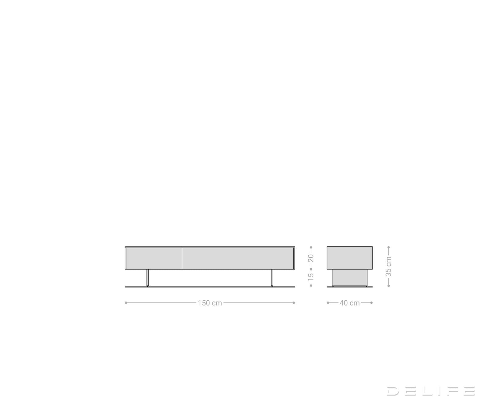Tv komoda Cuor 150x40cm, Materijal: Emperador Extra Lucidato