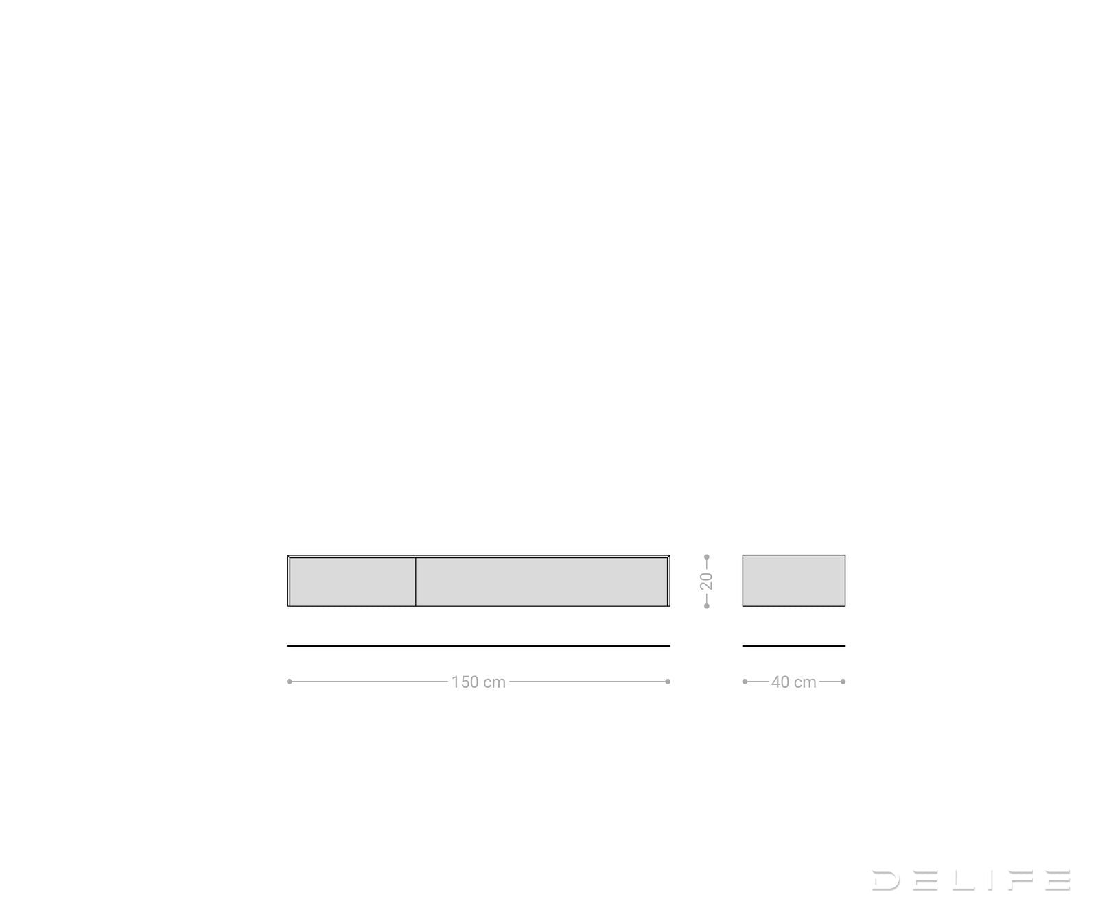 Tv komoda Cuor 150x40cm, Materijal: Emperador Extra Lucidato