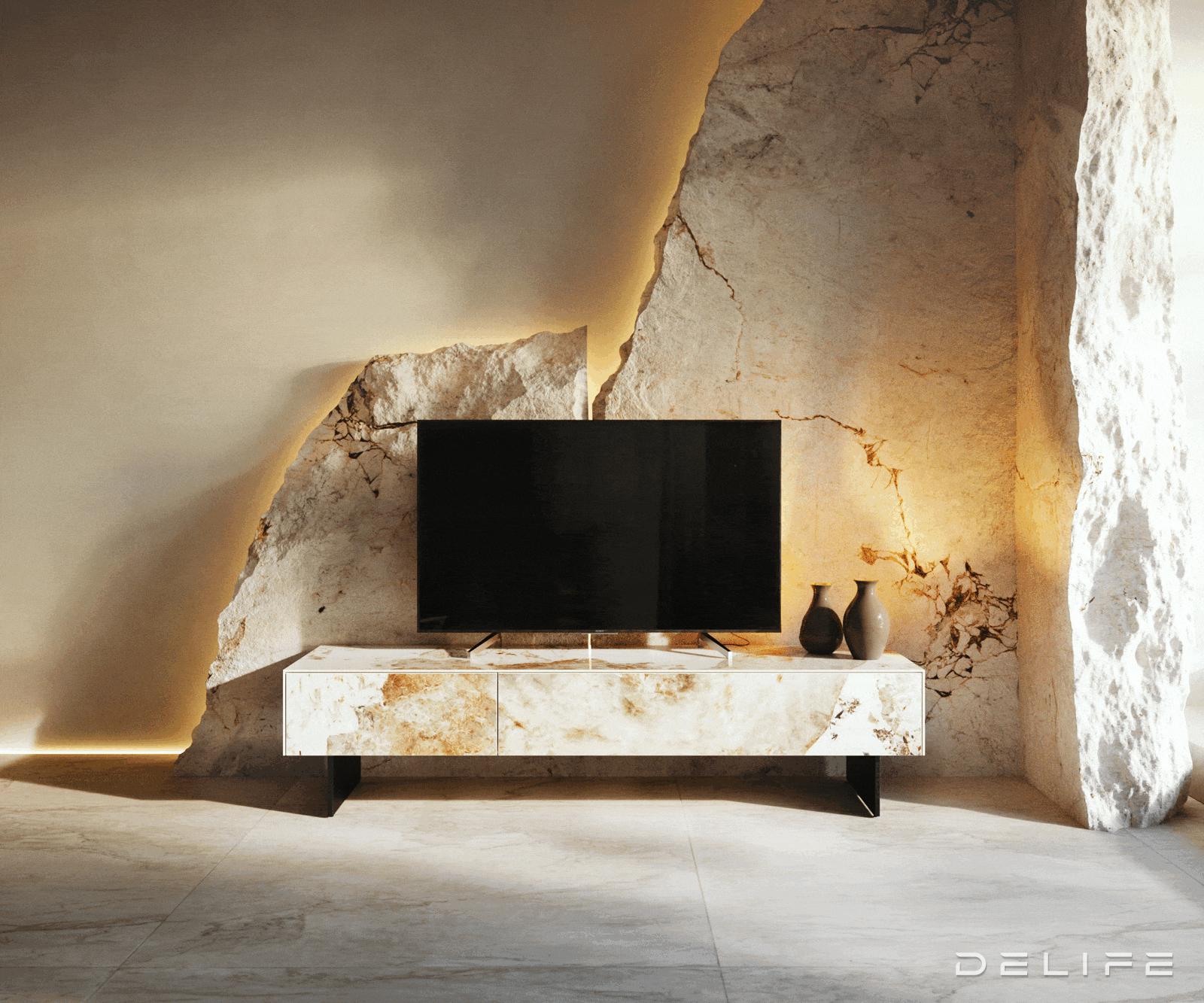 Tv komoda Cuor150x35cm, Materijal: Keramika Minas Melange