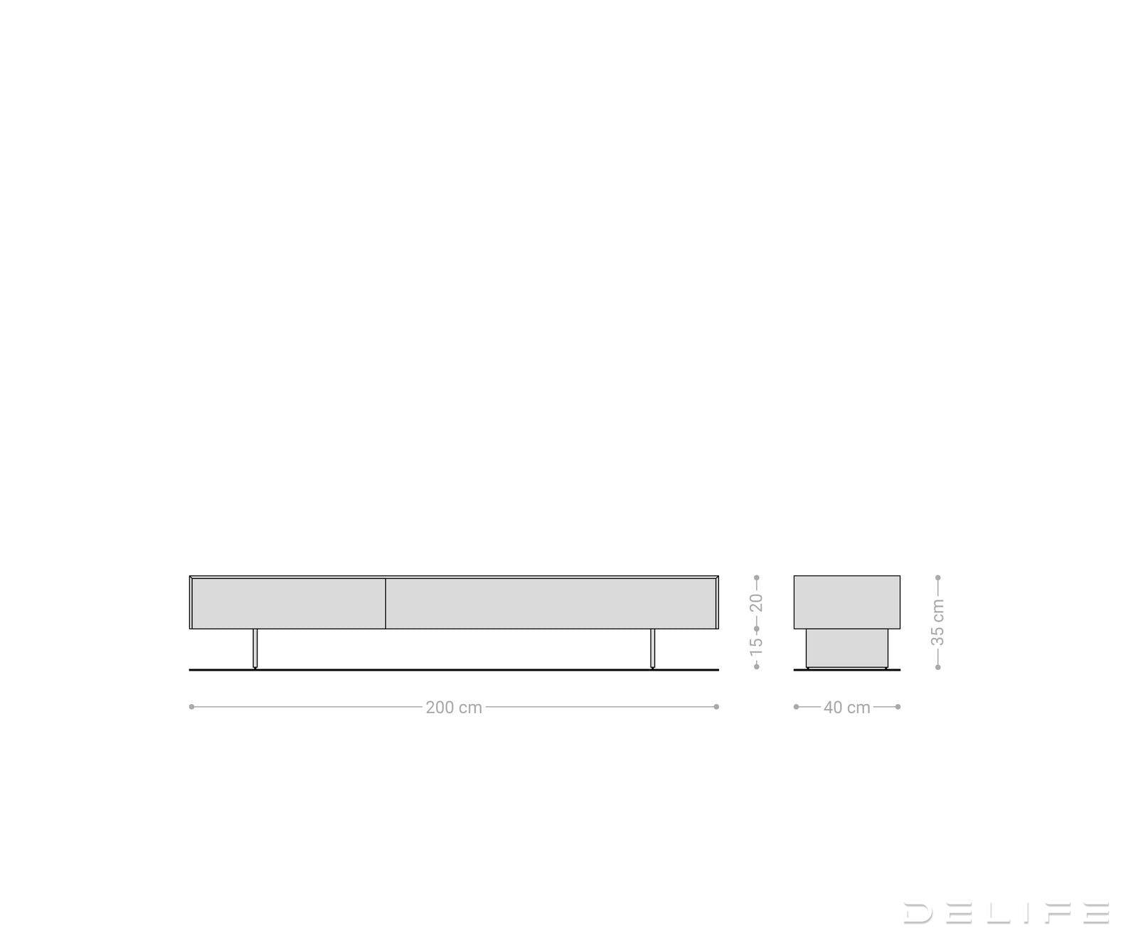 Tv komoda Cuor 200x40cm, Materijal: Emperador Extra Lucidato