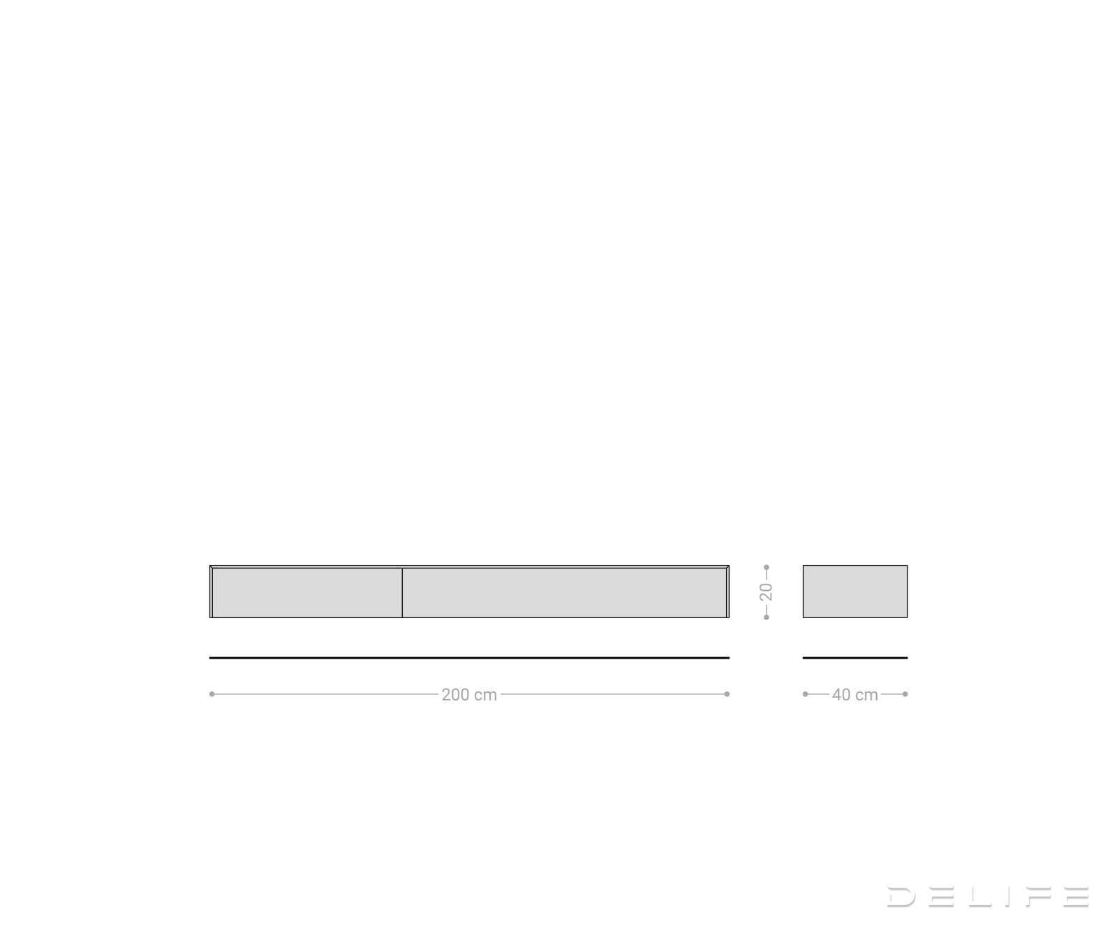 Tv komoda Cuor 200x40cm, Materijal: Emperador Extra Lucidato