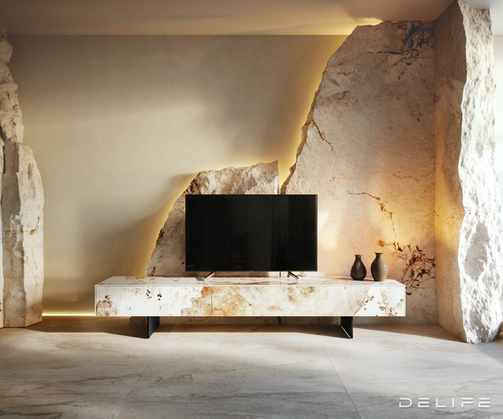 Tv Komoda Cuor 200x35cm, Materijal: Keramika Minas Melange