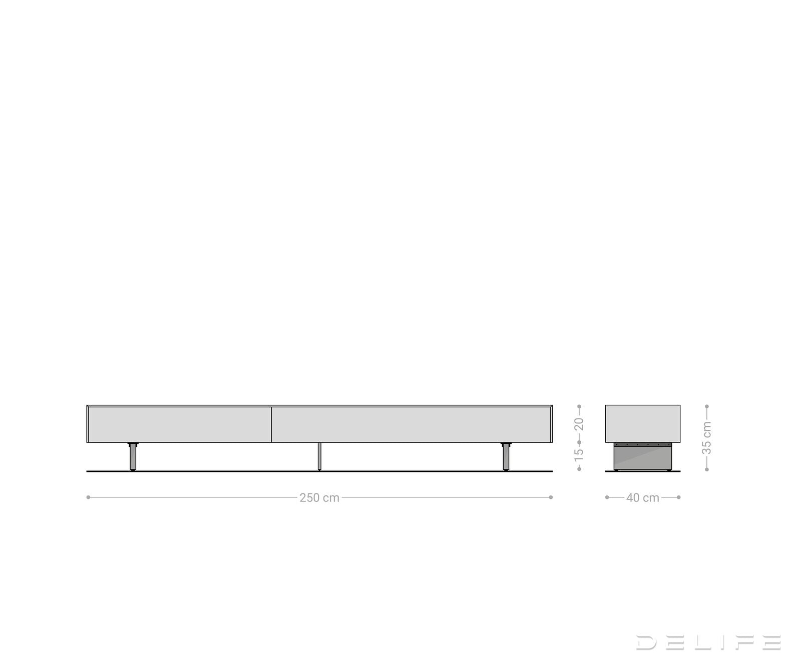 Tv komoda Cuor 250x40cm, Materijal: Emperador Extra Lucidato
