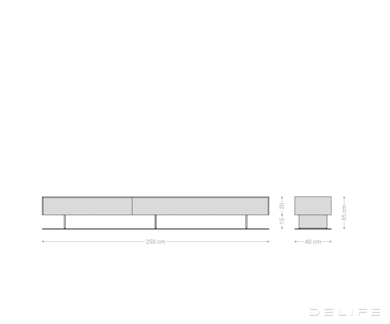 Tv komoda Cuor 250x40cm, Materijal: Emperador Extra Lucidato