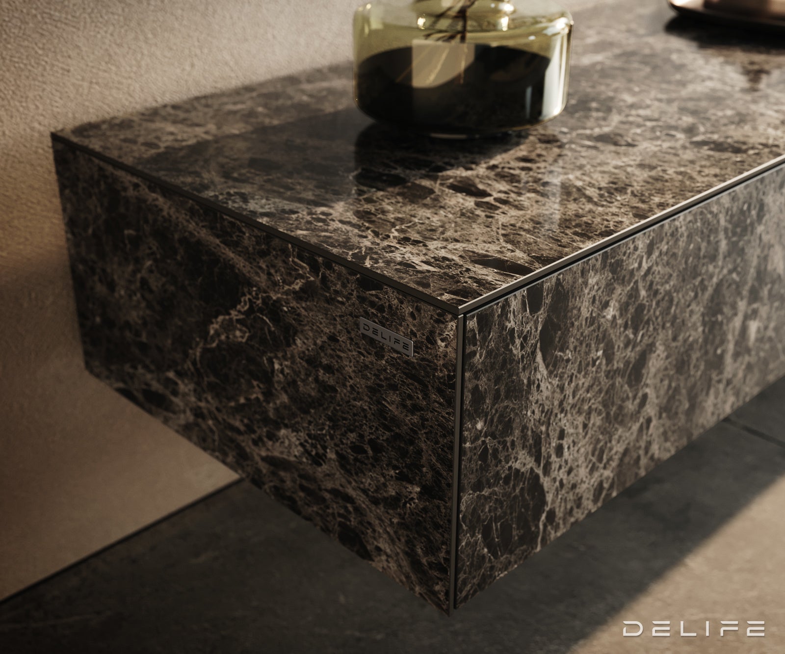Tv komoda Cuor 250x40cm, Materijal: Emperador Extra Lucidato