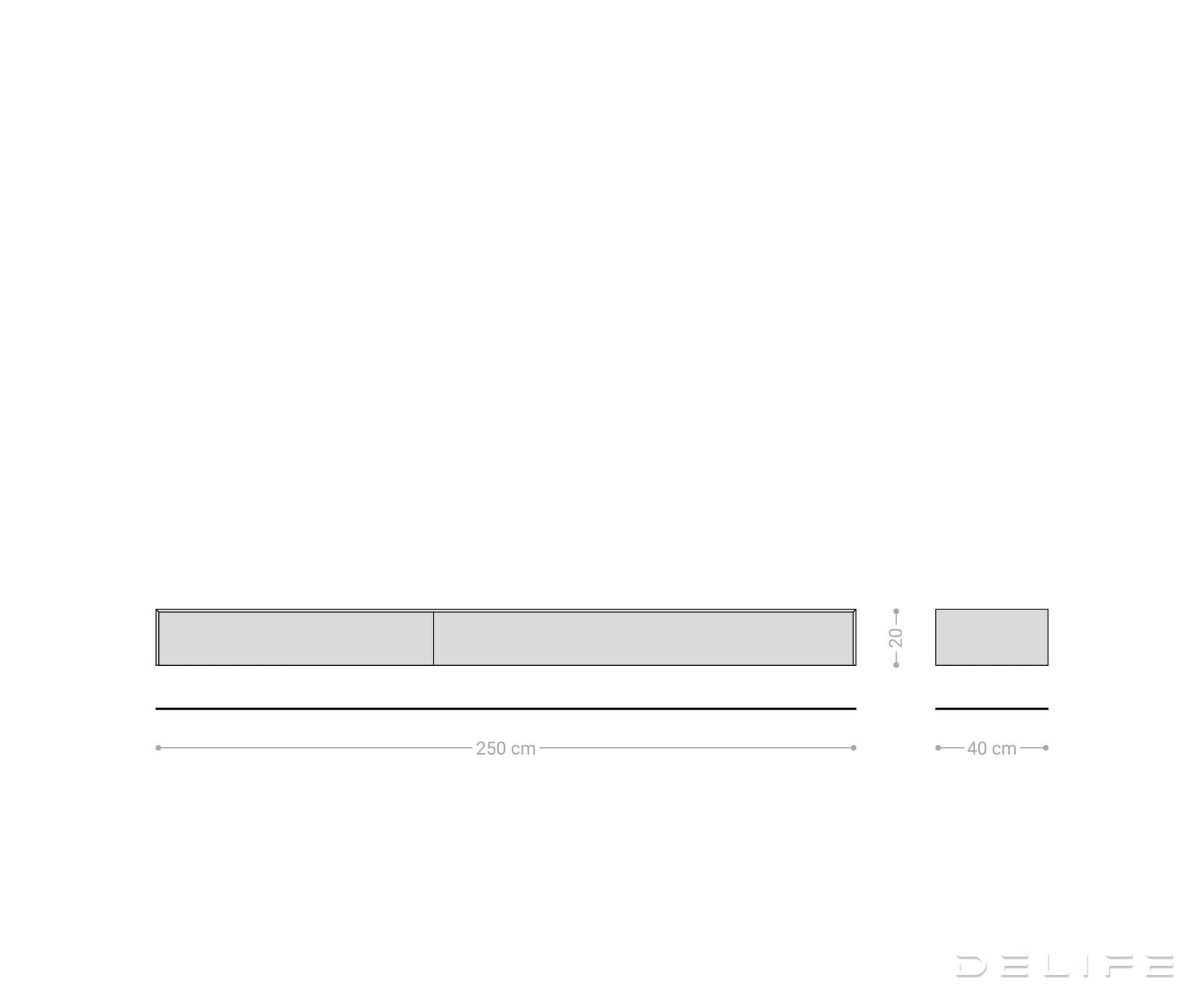 Tv komoda Cuor 250x40cm, Materijal: Emperador Extra Lucidato