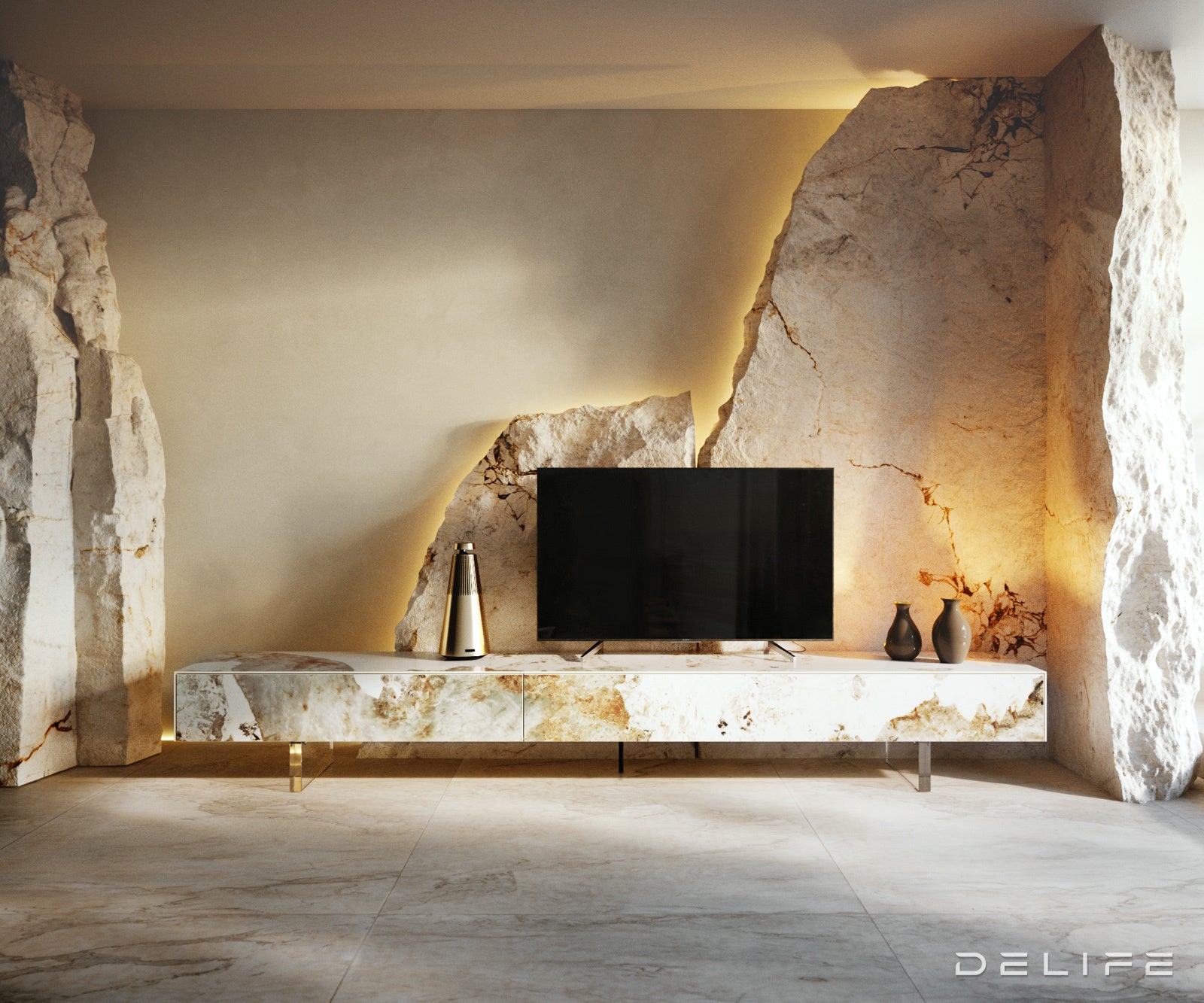 Tv komoda Cuor 250x35cm, Materijal: Keramika Minas Melange