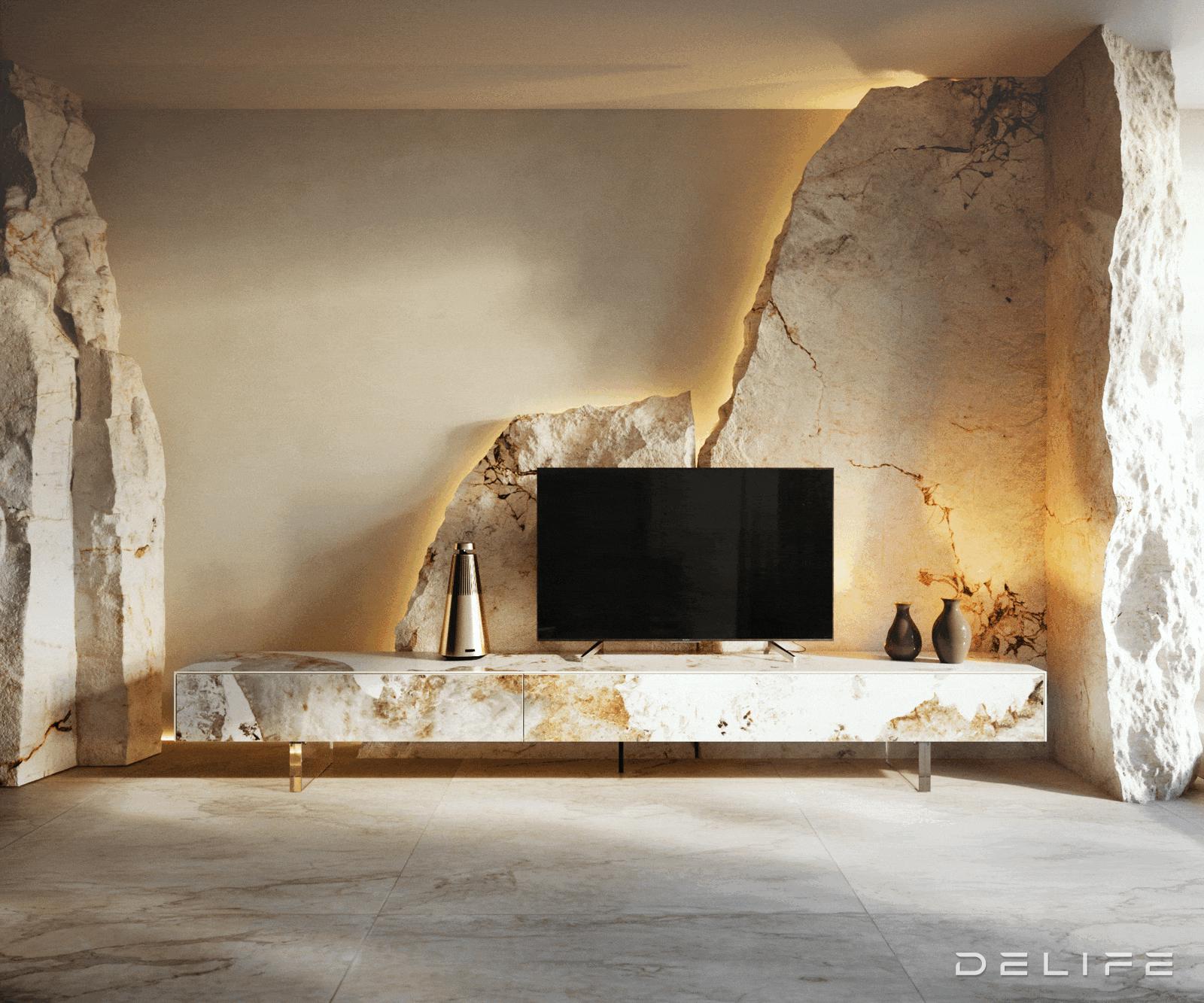 Tv komoda Cuor 250x35cm, Materijal: Keramika Minas Melange