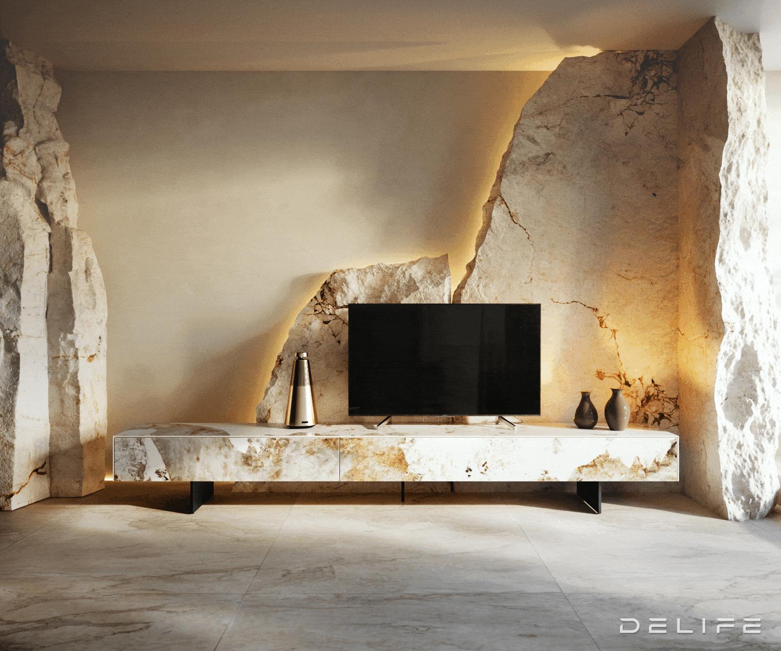 Tv komoda Cuor 250x35cm, Materijal: Keramika Minas Melange