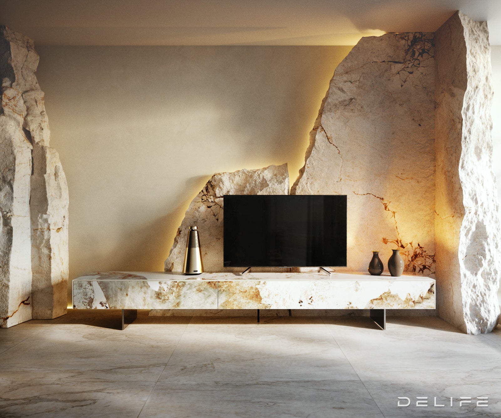 Tv komoda Cuor 250x35cm, Materijal: Keramika Minas Melange