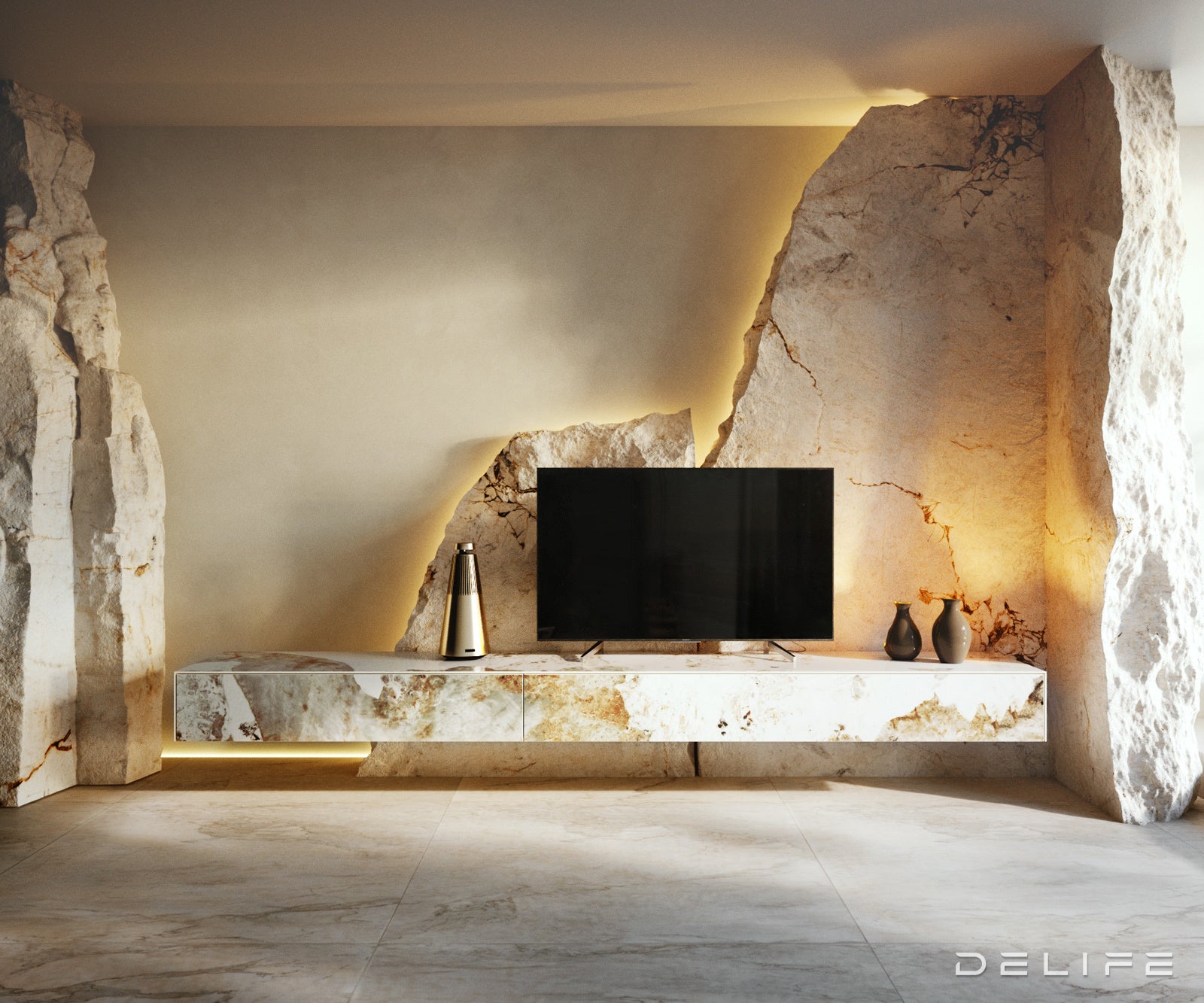 Tv komoda Cuor 250x35cm, Materijal: Keramika Minas Melange