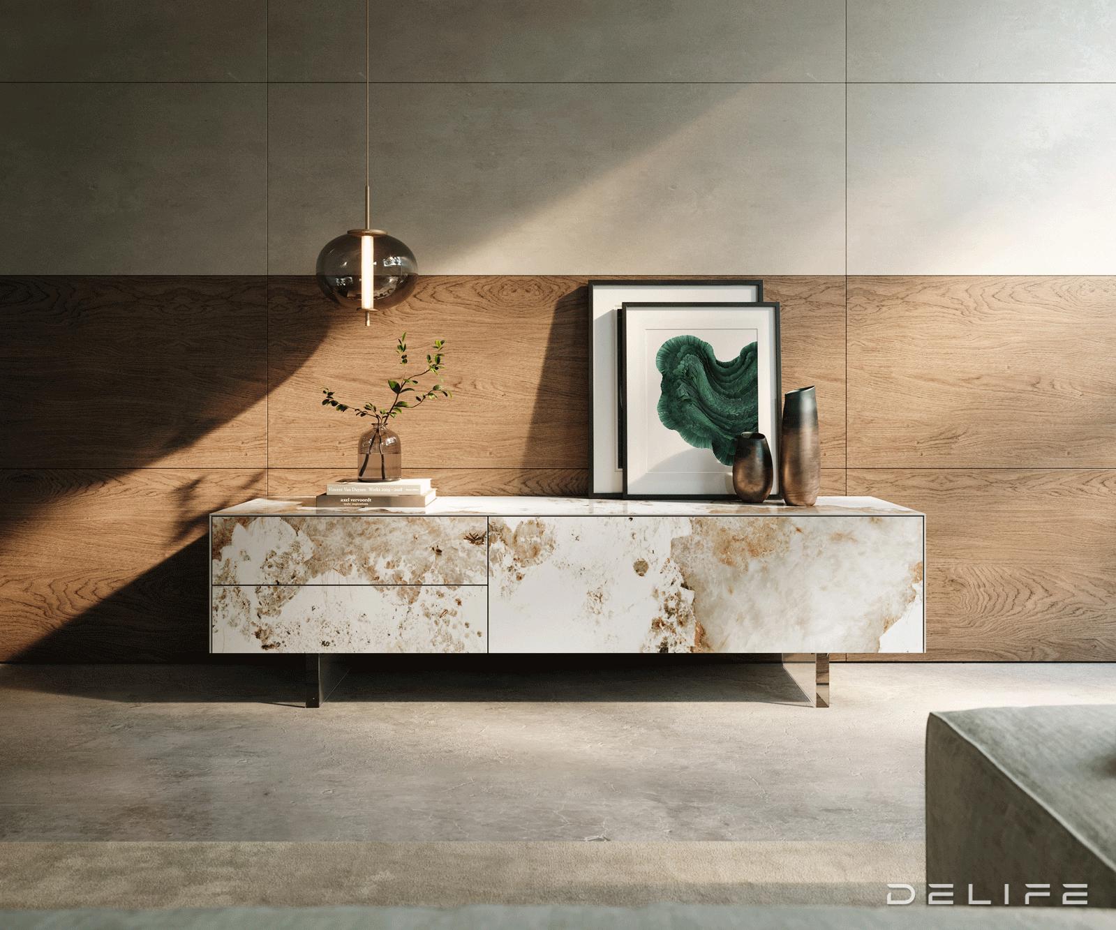 Tv komoda Cuor 180x35cm, Materijal: Keramika Minas Melange