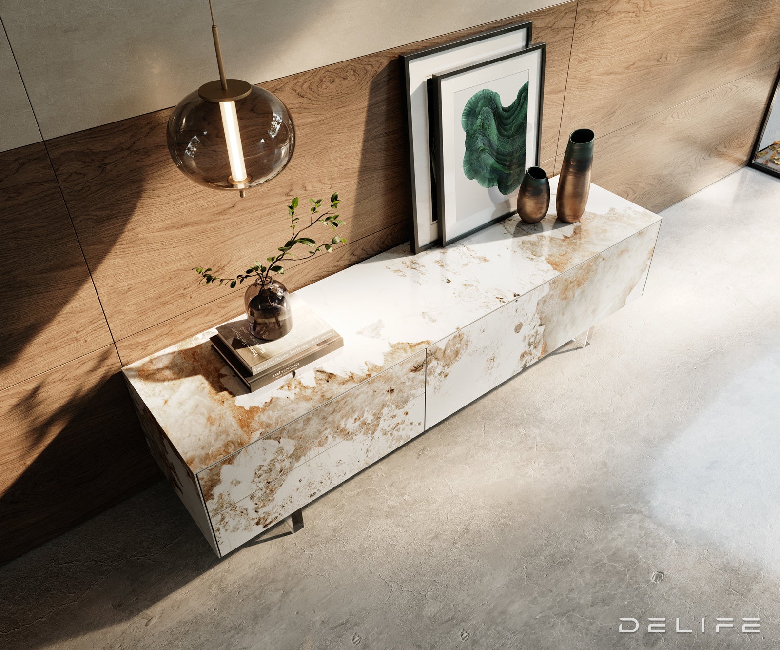 Tv komoda Cuor 180x35cm, Materijal: Keramika Minas Melange