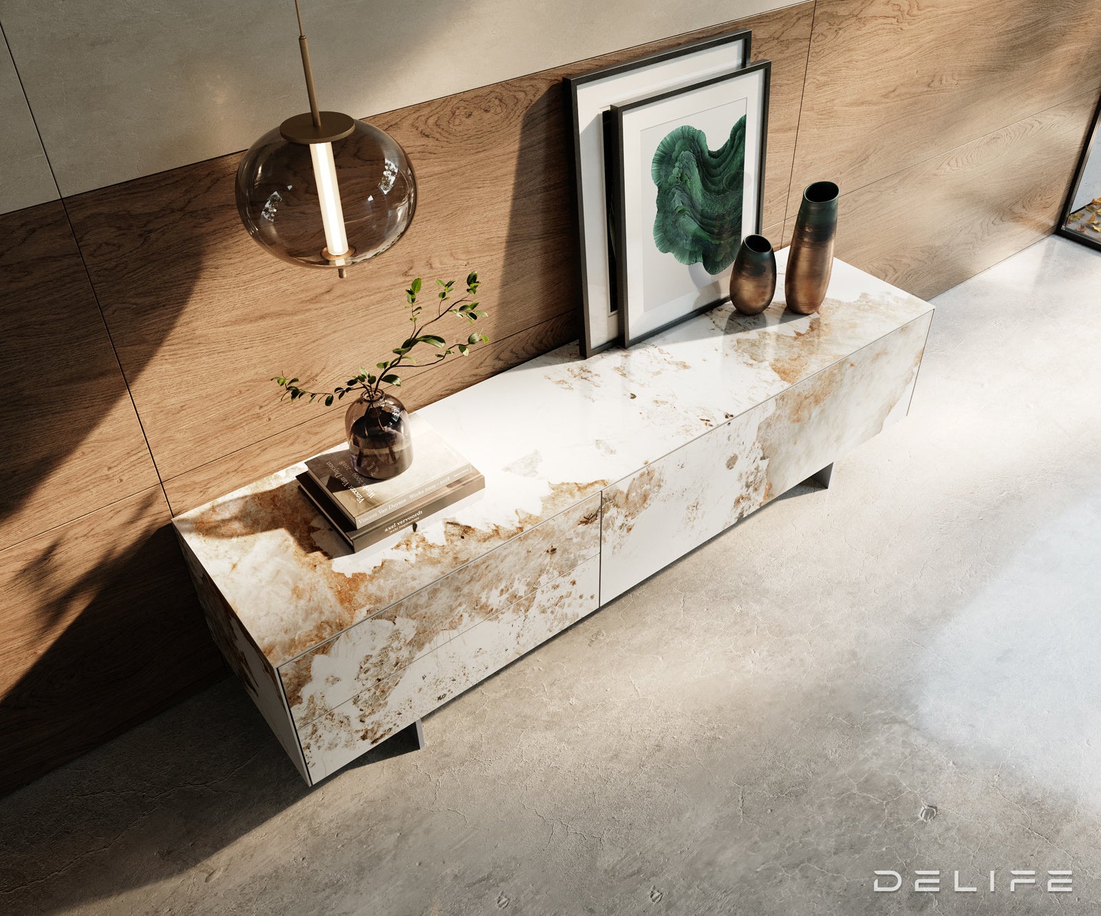 Tv komoda Cuor 180x35cm, Materijal: Keramika Minas Melange