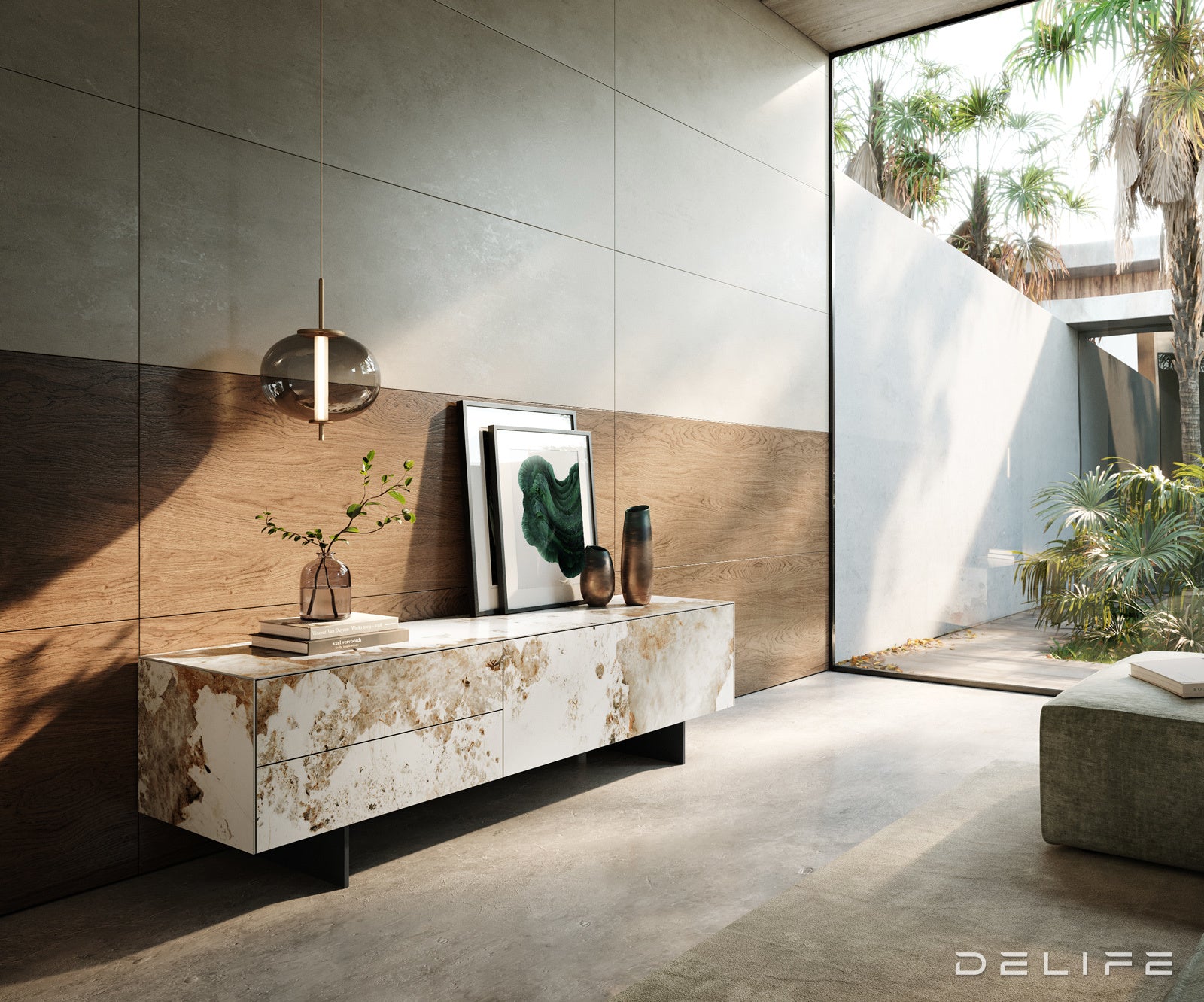 Tv komoda Cuor 180x35cm, Materijal: Keramika Minas Melange