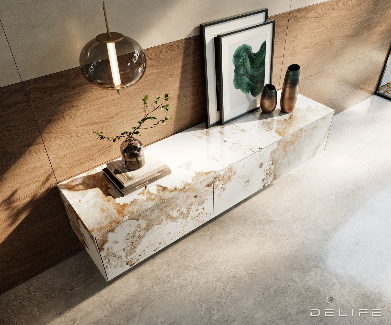 Tv komoda Cuor 180x35cm, Materijal: Keramika Minas Melange