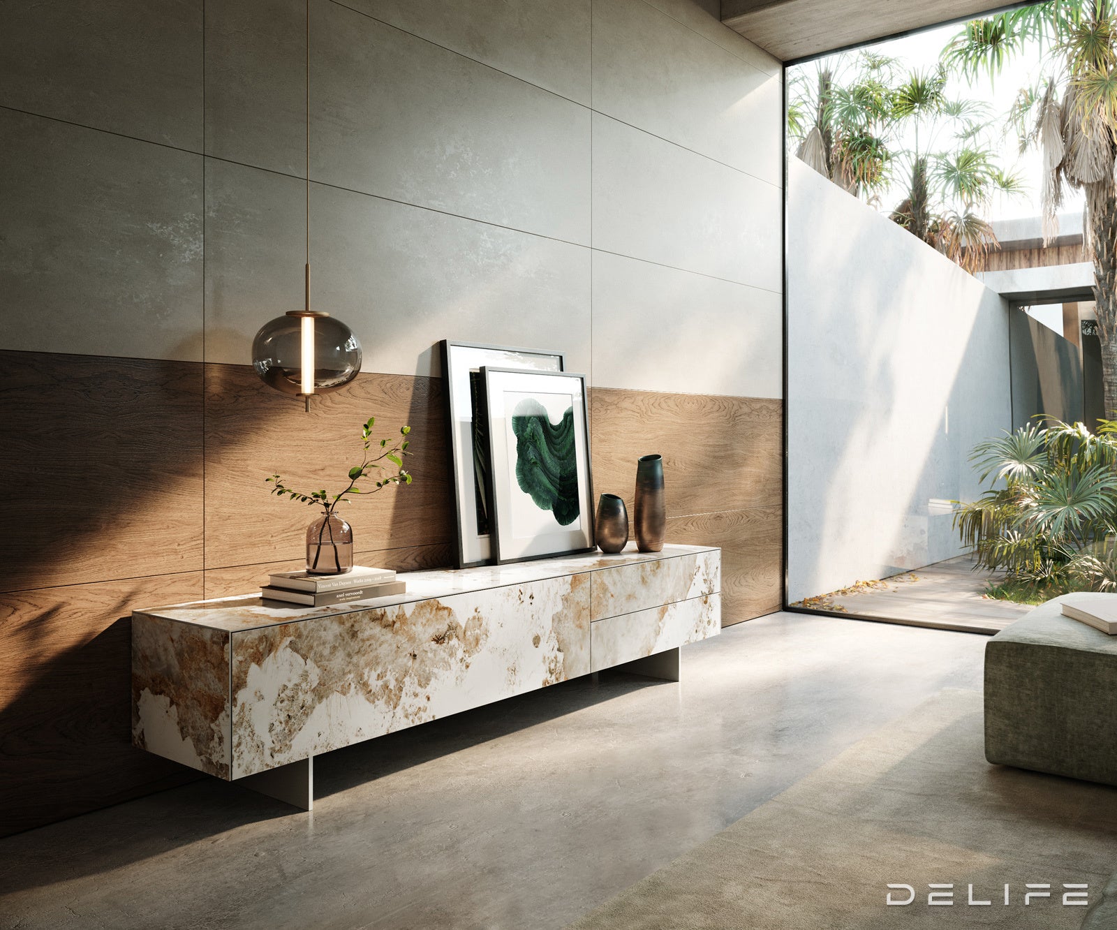 Tv komoda Cuor 220x50cm, Materijal: Keramika Minas Melange