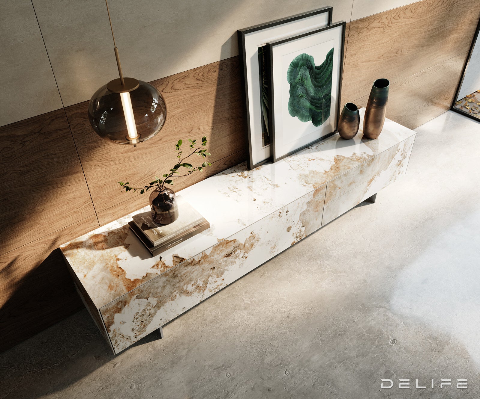 Tv komoda Cuor 220x50cm, Materijal: Keramika Minas Melange