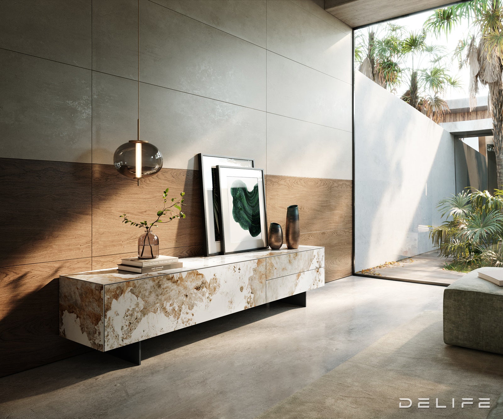 Tv komoda Cuor 220x50cm, Materijal: Keramika Minas Melange