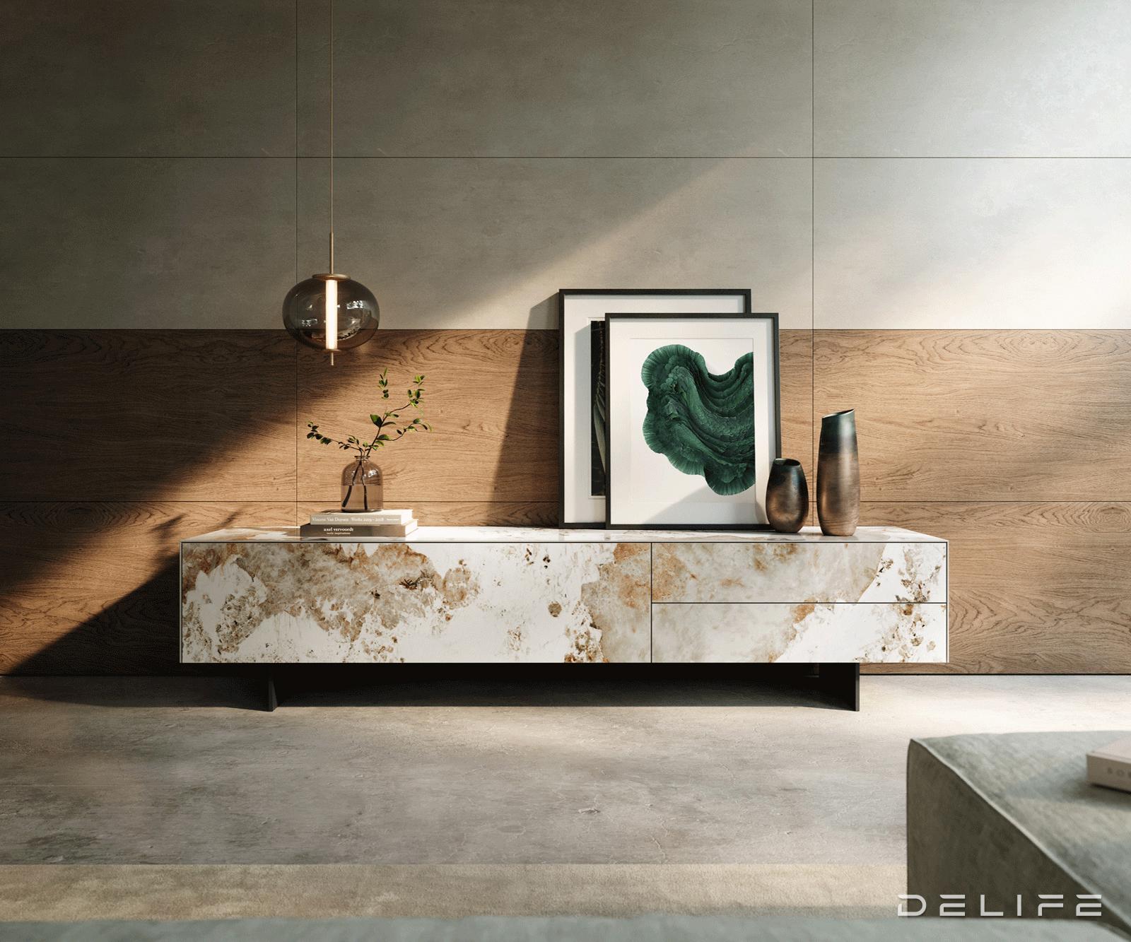 Tv komoda Cuor 220x50cm, Materijal: Keramika Minas Melange