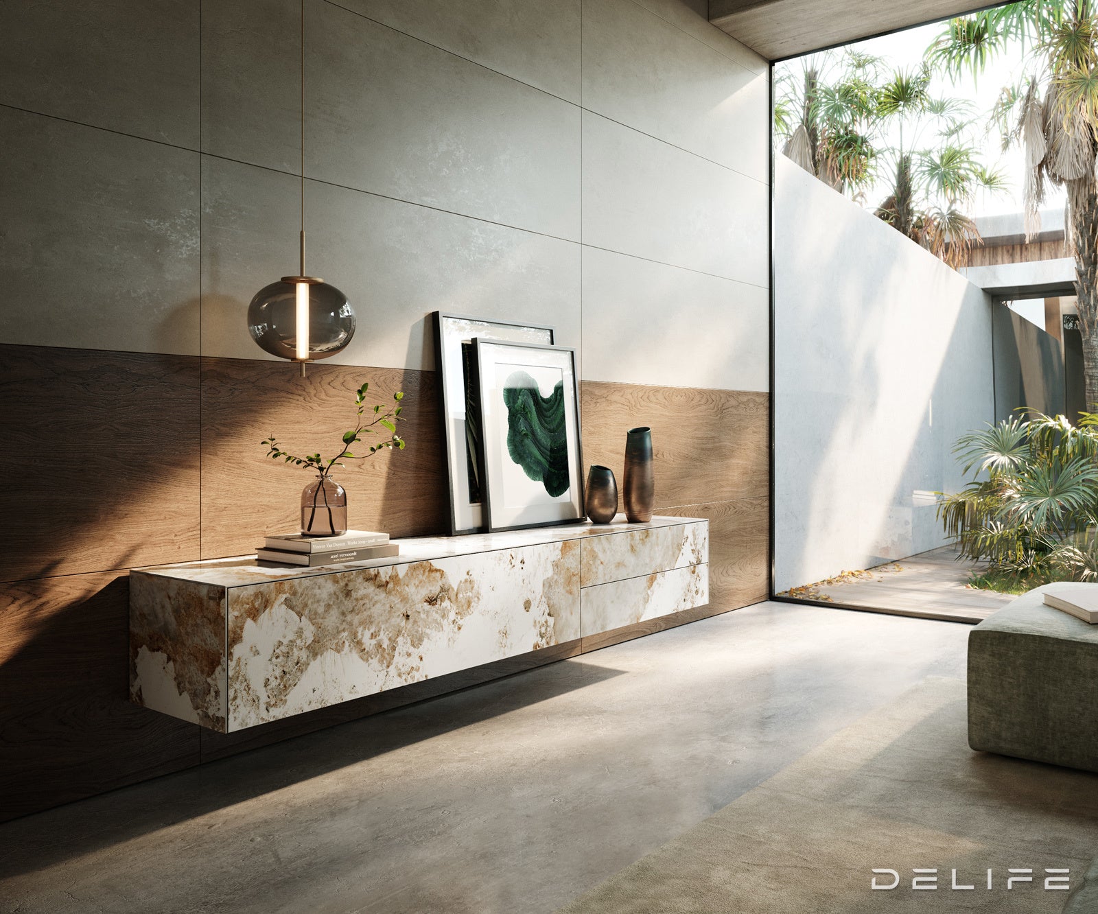 Tv komoda Cuor 220x50cm, Materijal: Keramika Minas Melange