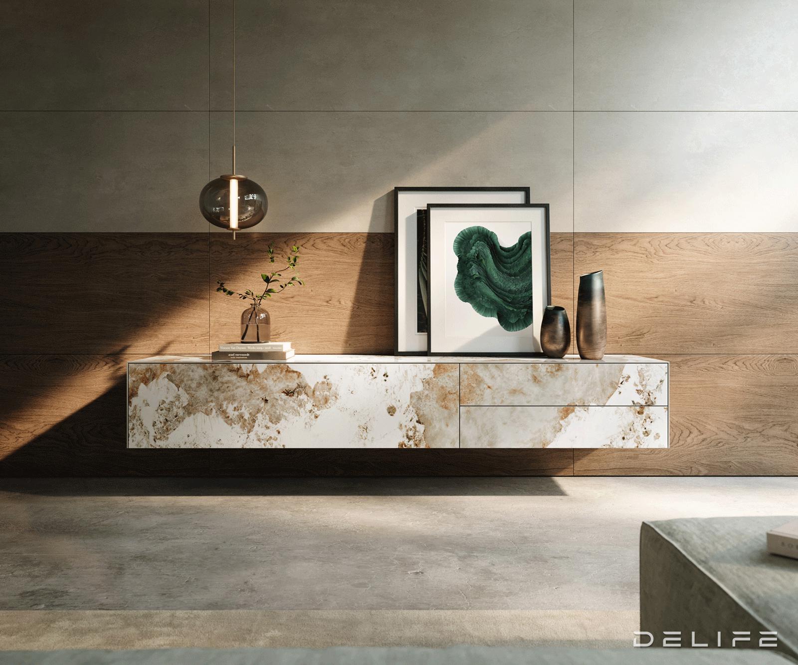 Tv komoda Cuor 220x50cm, Materijal: Keramika Minas Melange