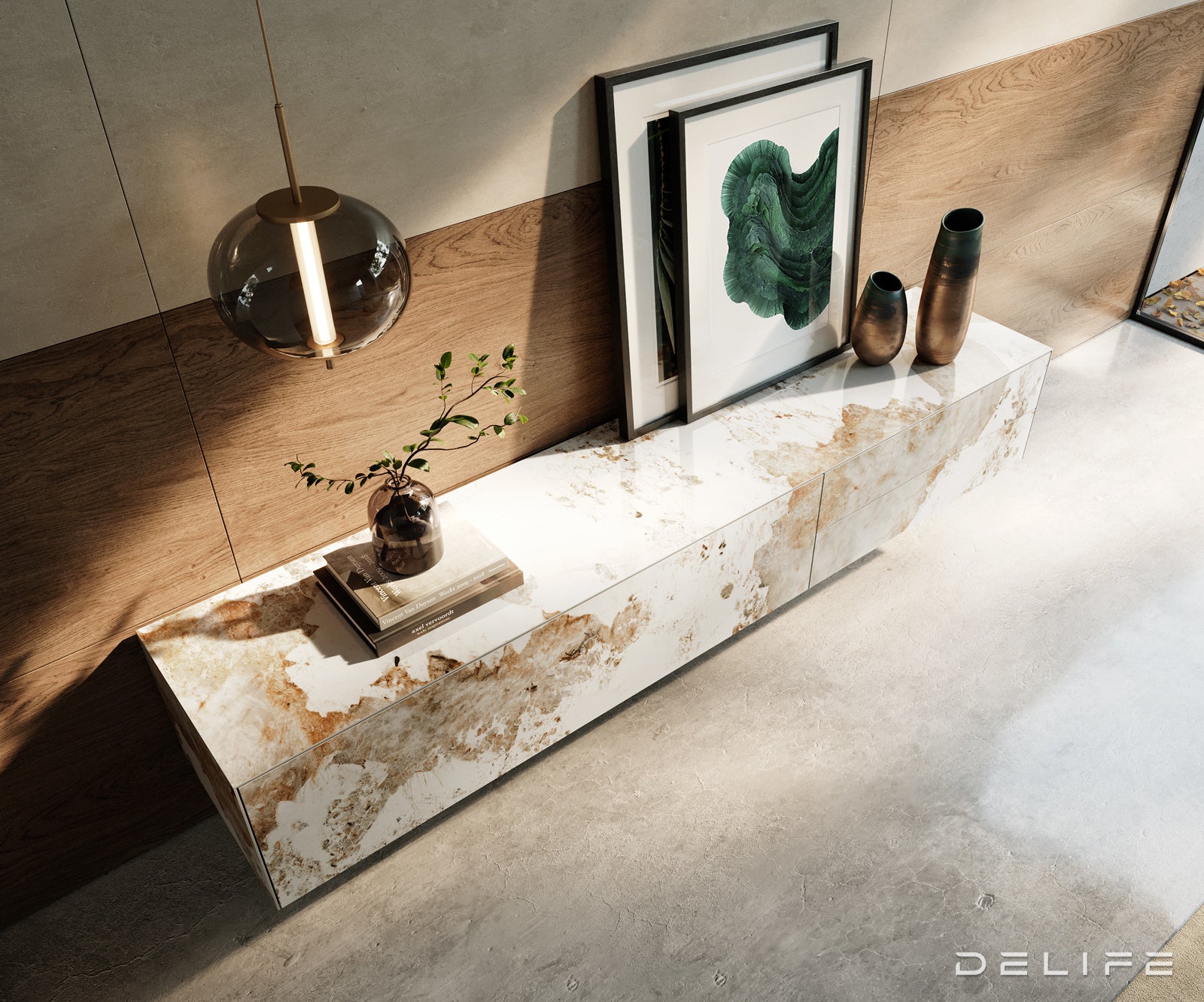 Tv komoda Cuor 220x50cm, Materijal: Keramika Minas Melange