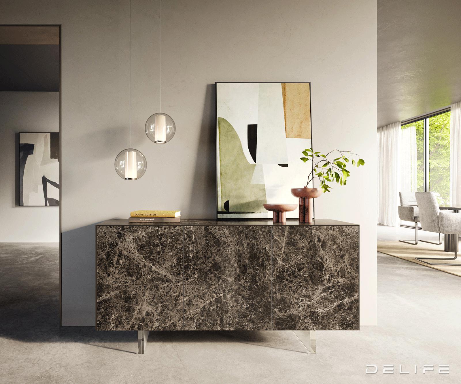 Komoda Cuor 150x45cm, Materijal: Keramika Emperador Extra Lucidato