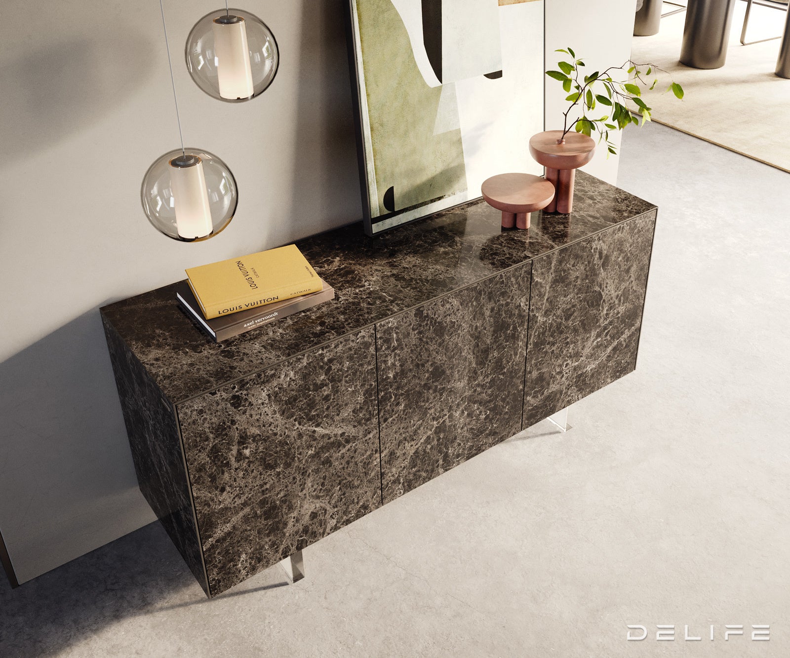 Komoda Cuor 150x45cm, Materijal: Keramika Emperador Extra Lucidato