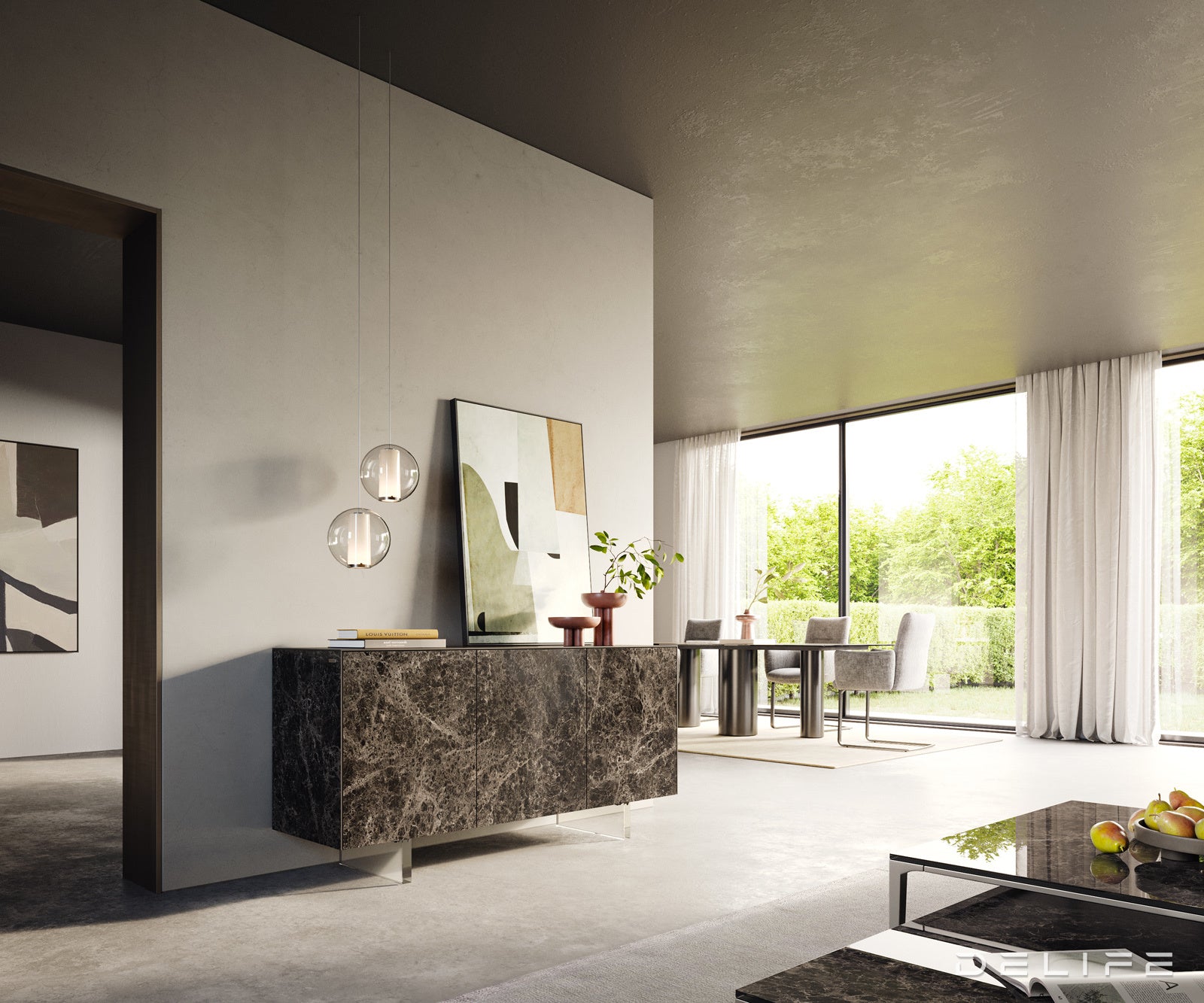 Komoda Cuor 150x45cm, Materijal: Keramika Emperador Extra Lucidato