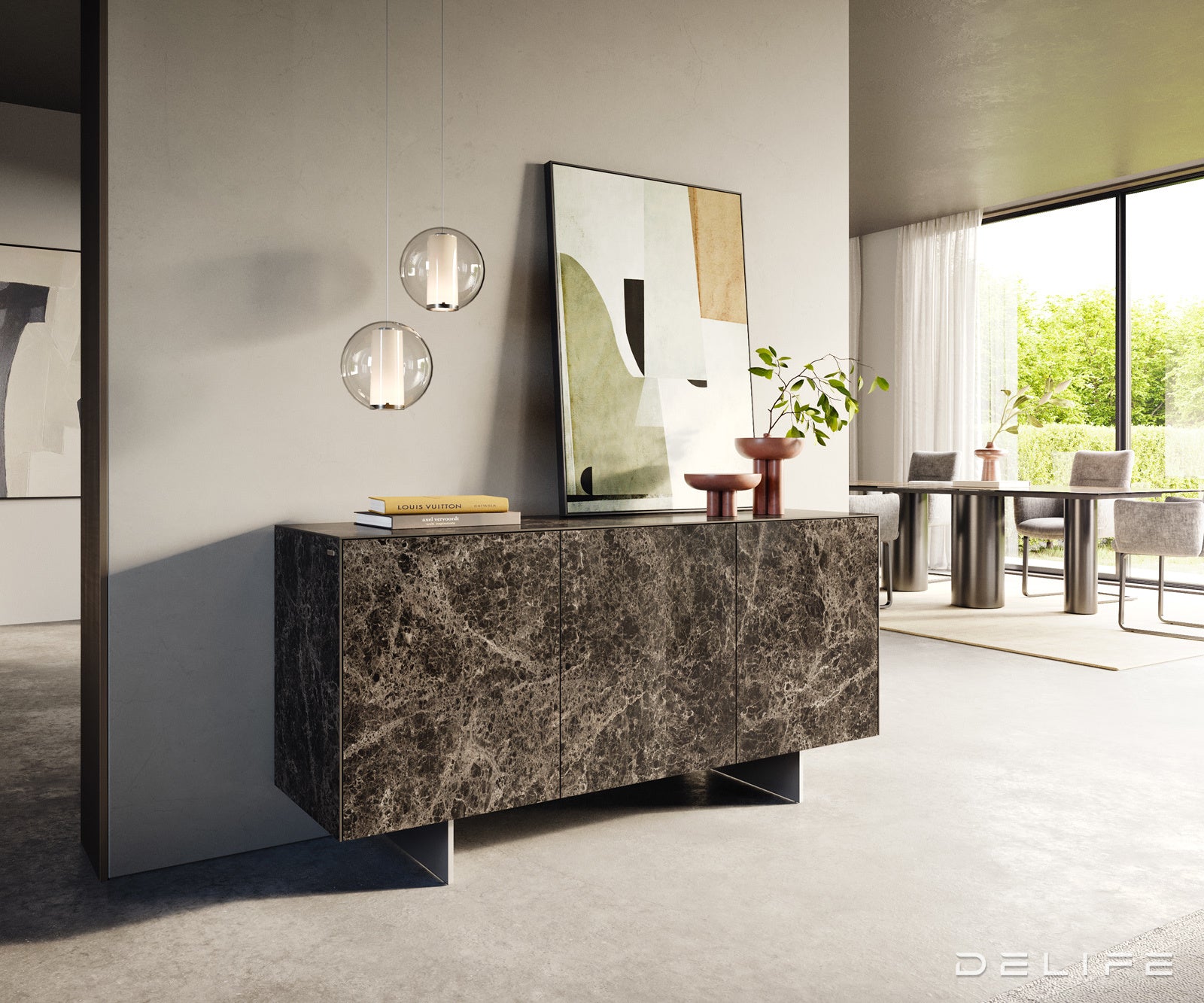 Komoda Cuor 150x45cm, Materijal: Keramika Emperador Extra Lucidato