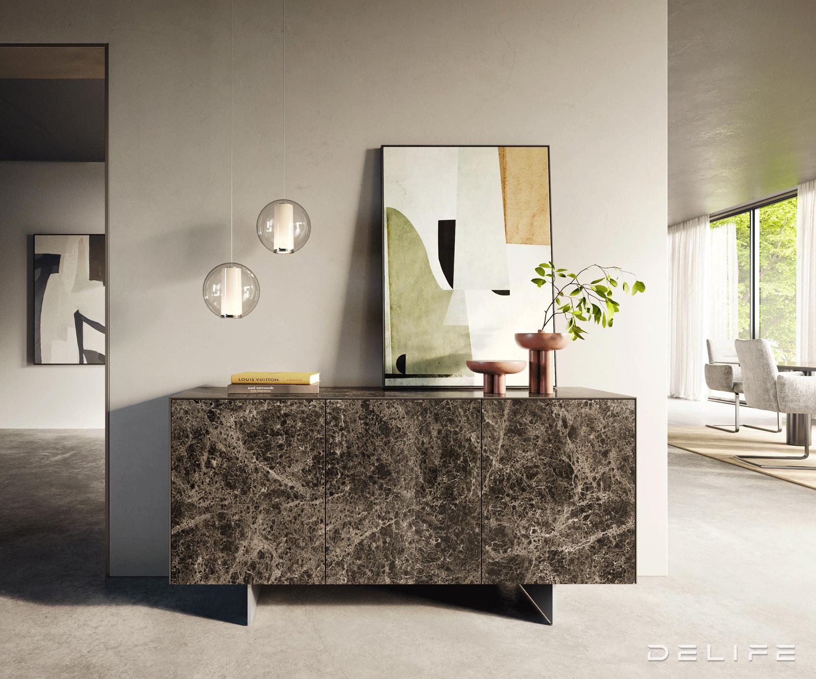 Komoda Cuor 150x45cm, Materijal: Keramika Emperador Extra Lucidato
