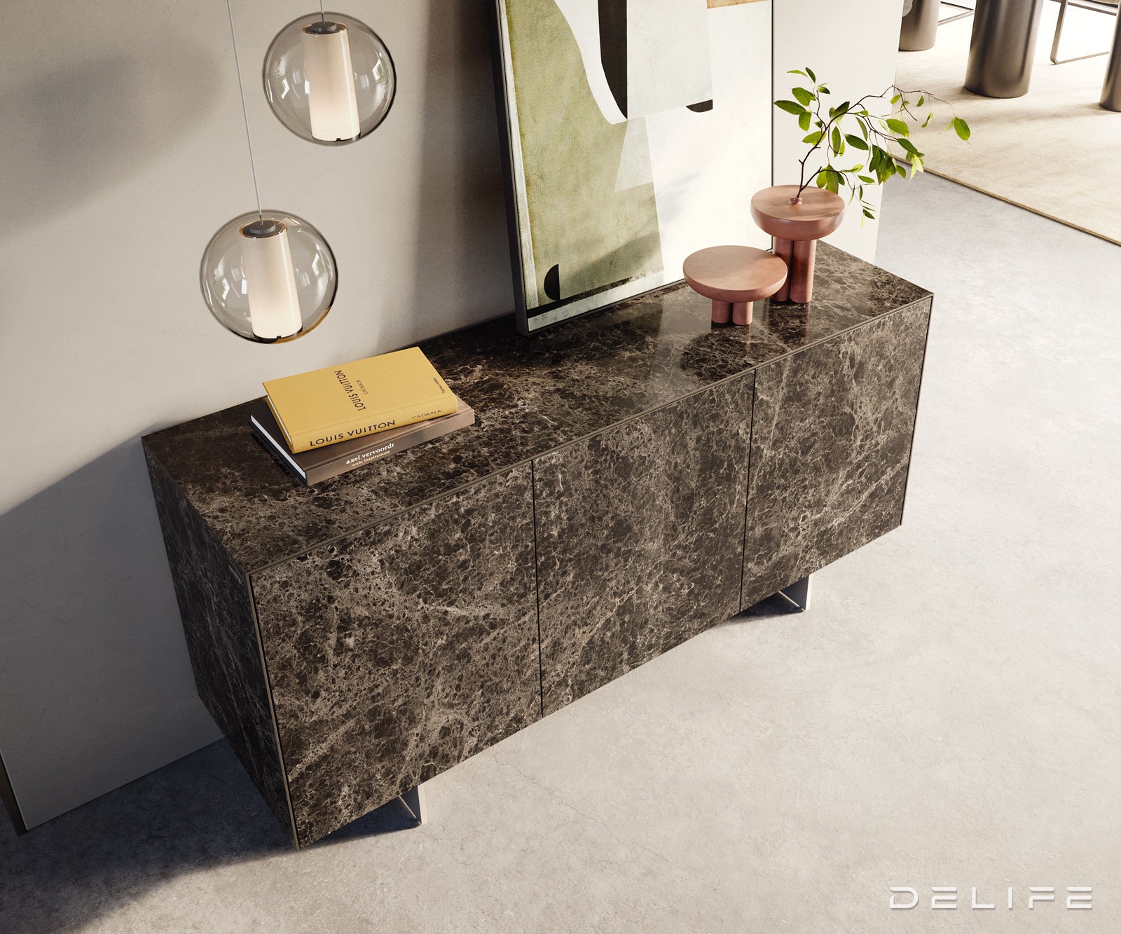 Komoda Cuor 150x45cm, Materijal: Keramika Emperador Extra Lucidato