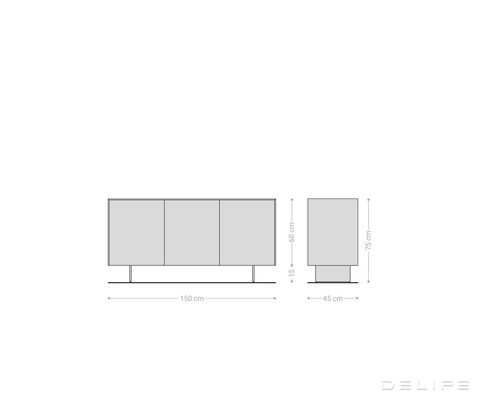 Komoda Cuor 150x45cm, Materijal: Keramika Emperador Extra Lucidato