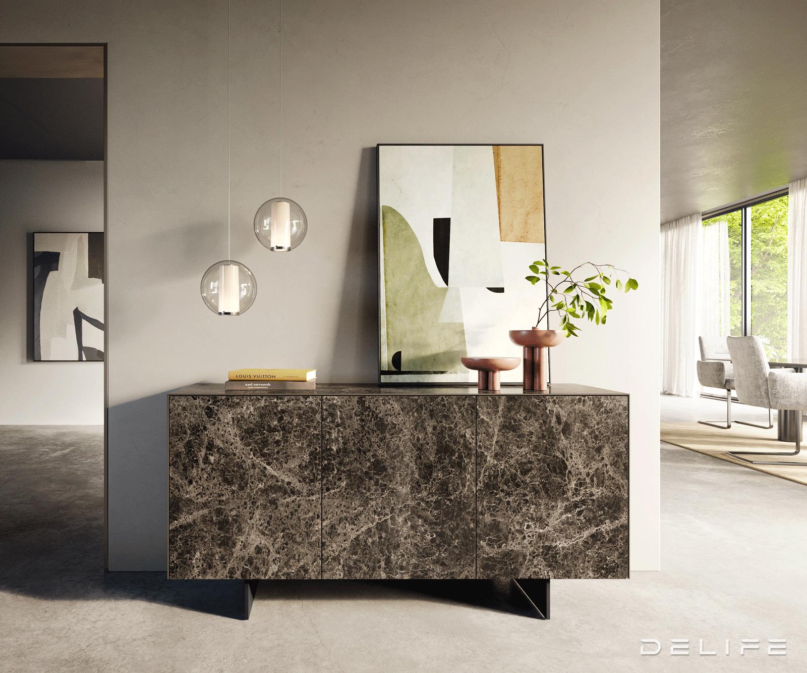 Komoda Cuor 150x45cm, Materijal: Keramika Emperador Extra Lucidato