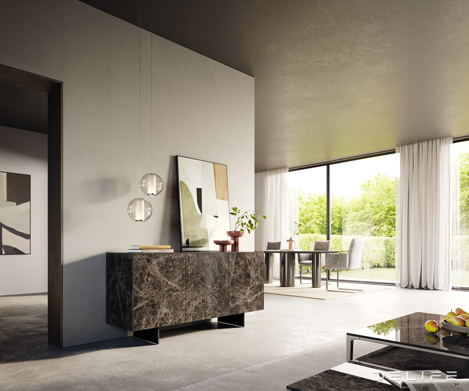 Komoda Cuor 150x45cm, Materijal: Keramika Emperador Extra Lucidato