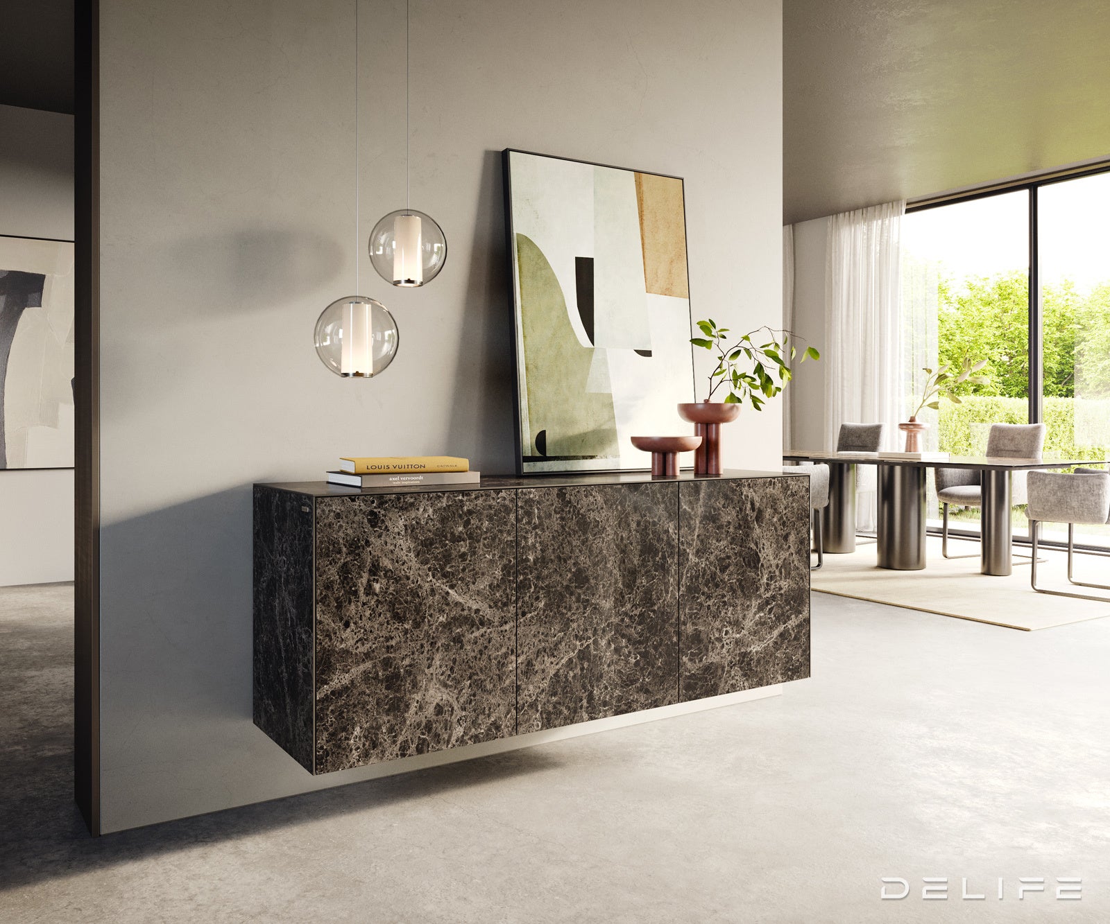 Komoda Cuor 150x45cm, Materijal: Keramika Emperador Extra Lucidato